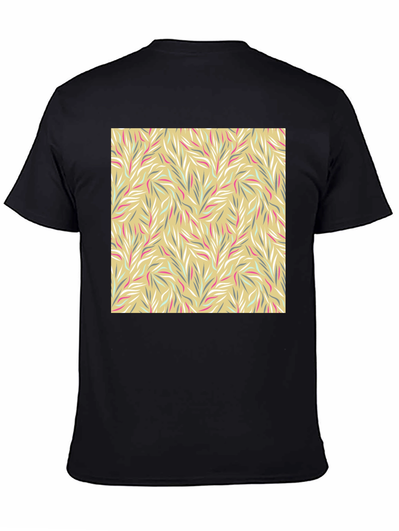 Leaf Pattern Graphic Tee - Stylish Mens Casual T-Shirt