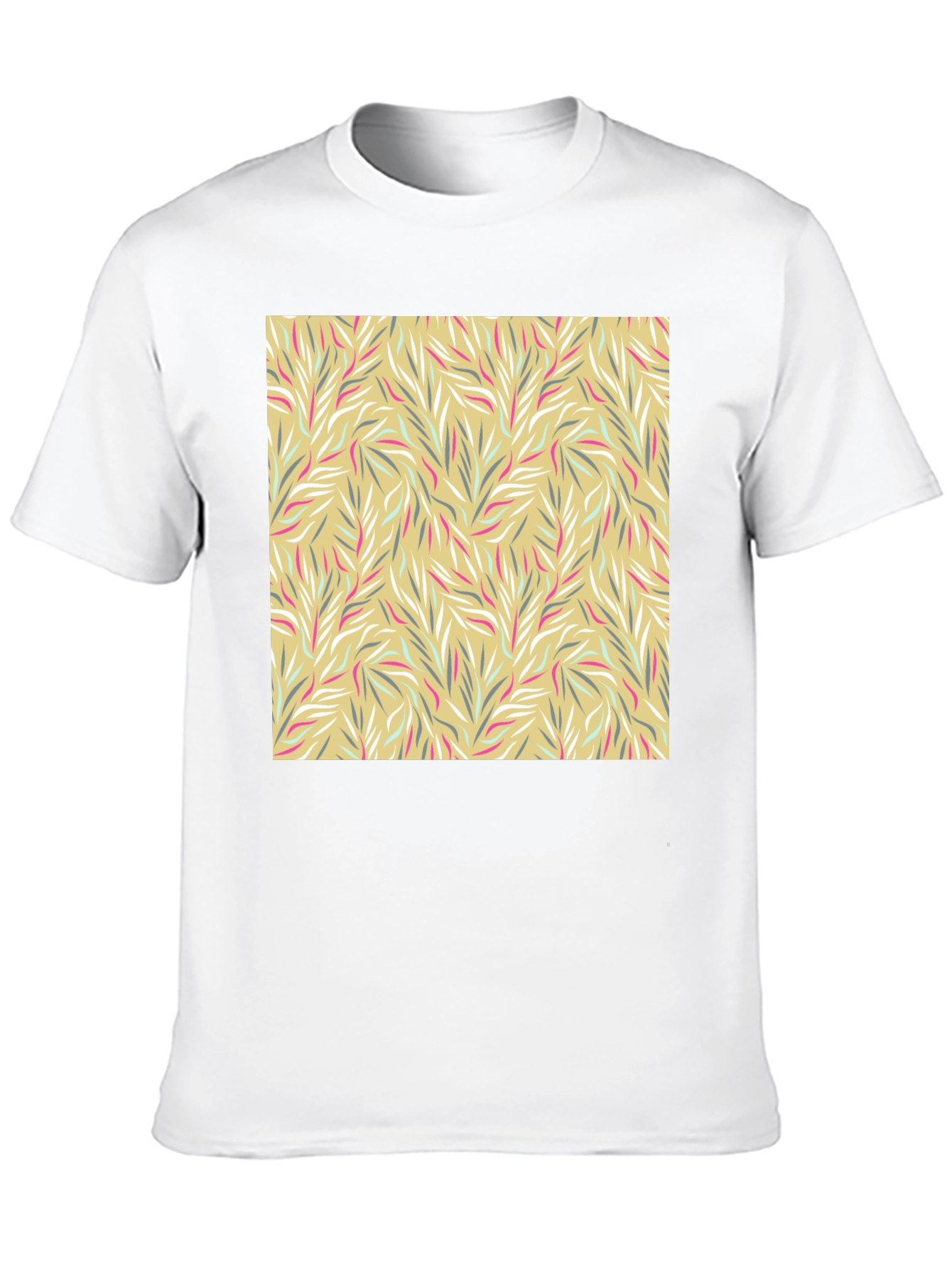 Leaf Pattern Graphic Tee - Stylish Mens Casual T-Shirt