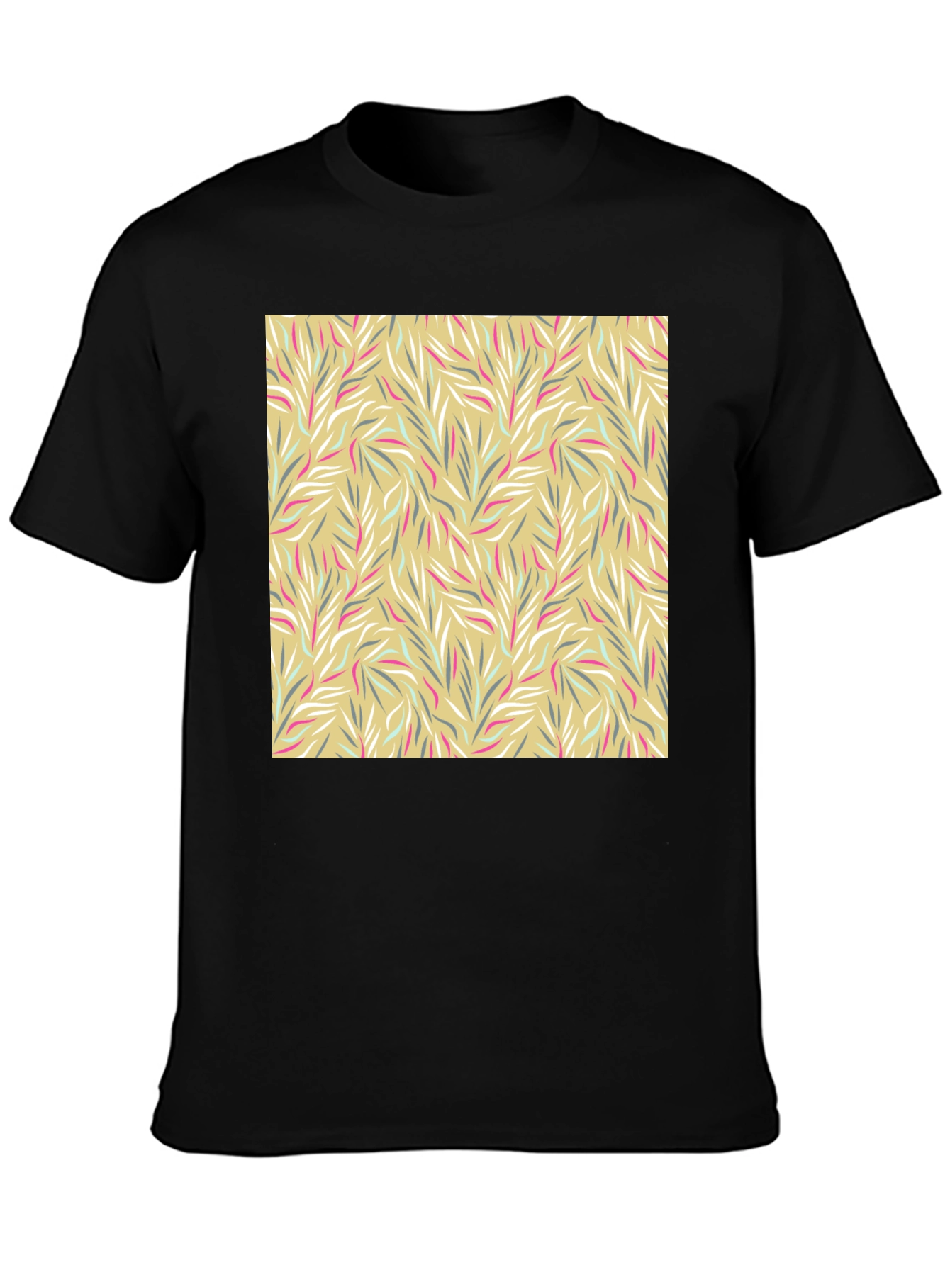 Leaf Pattern Graphic Tee - Stylish Mens Casual T-Shirt