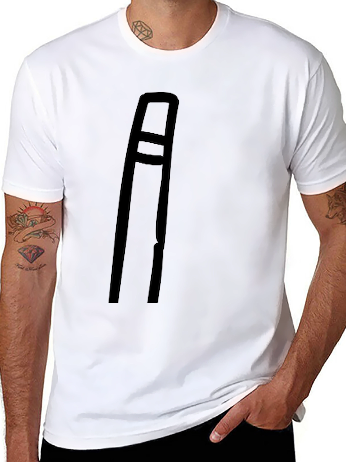 Minimalist Black T-Shirt with Trombone Graphic