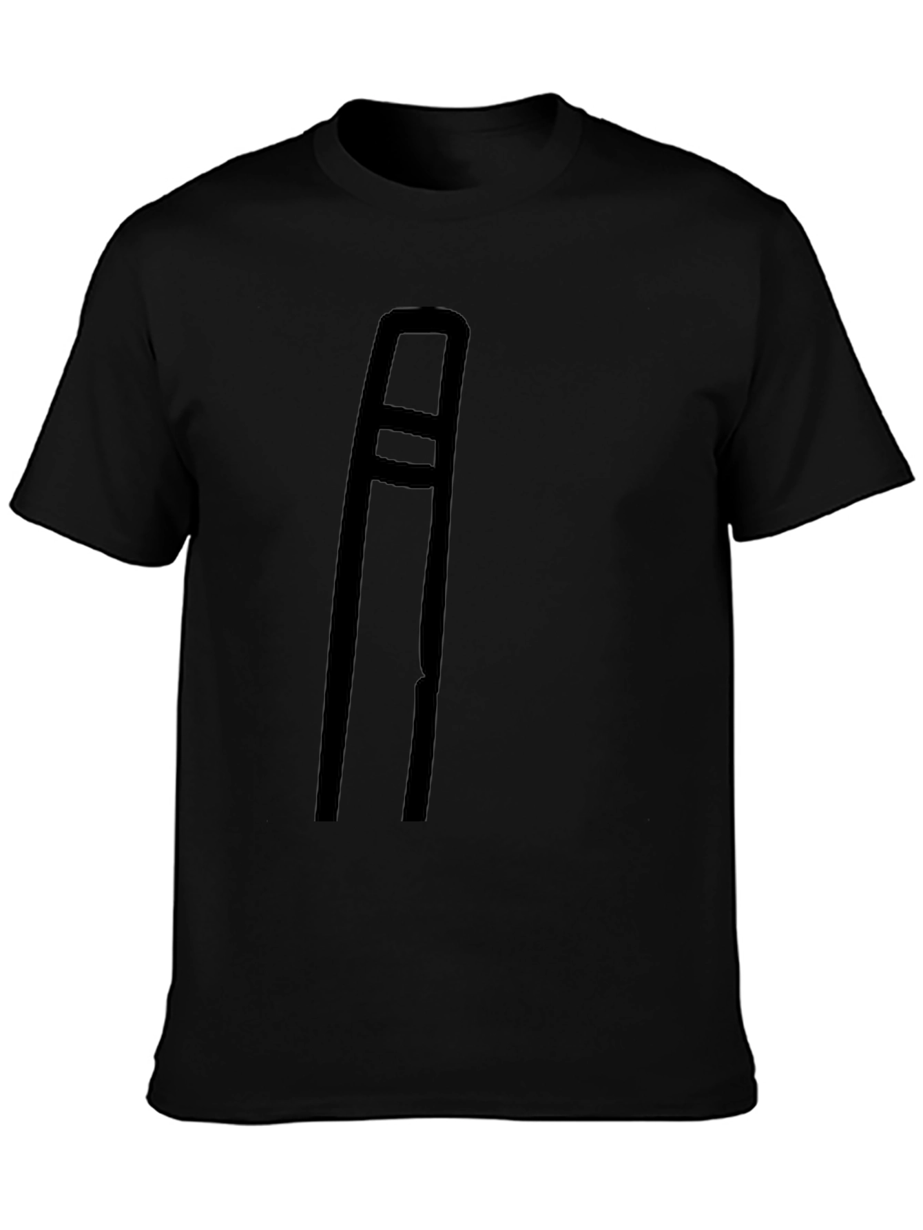 Minimalist Black T-Shirt with Trombone Graphic