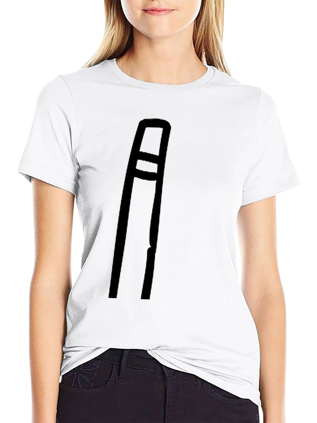 Minimalist Black T-Shirt with Trombone Graphic