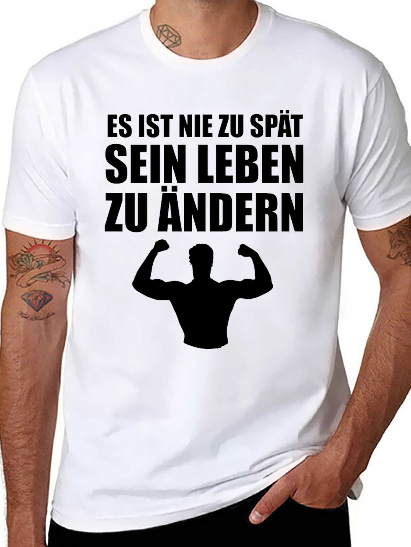 Motivational German T-Shirt - Es Ist Nie Zu Spät