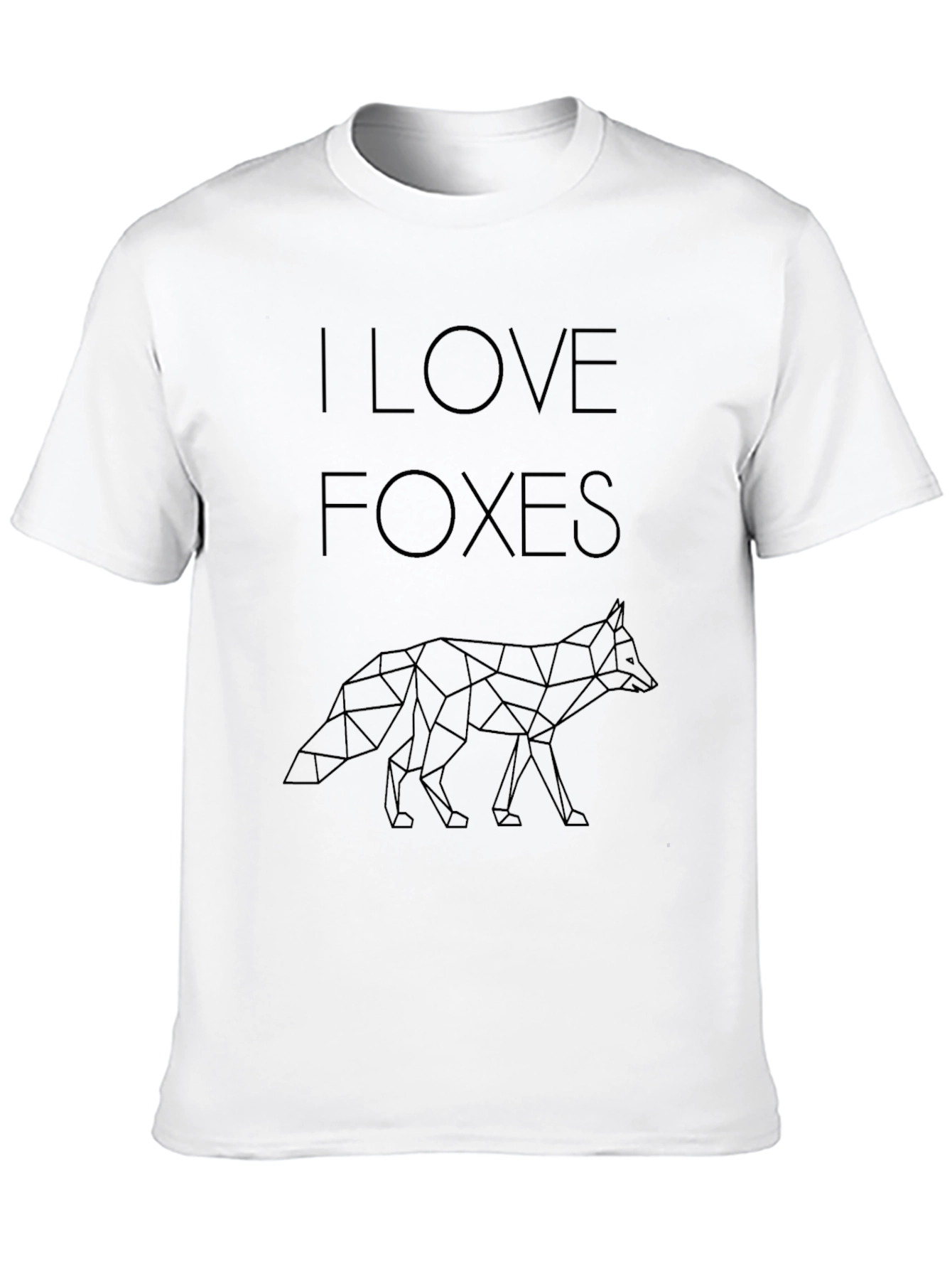 I Love Foxes Graphic Tee - Geometric Fox Design