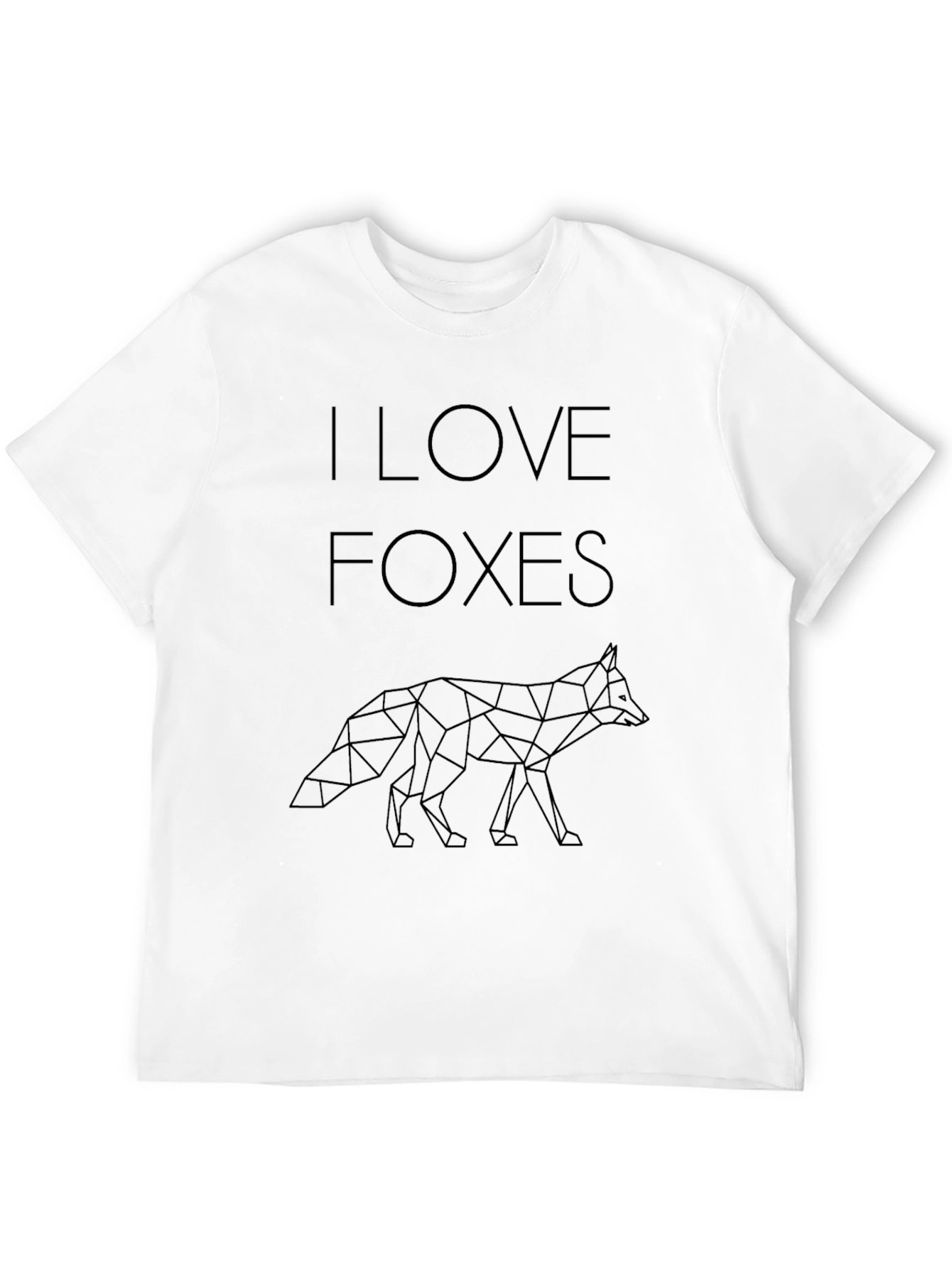 I Love Foxes Graphic Tee - Geometric Fox Design