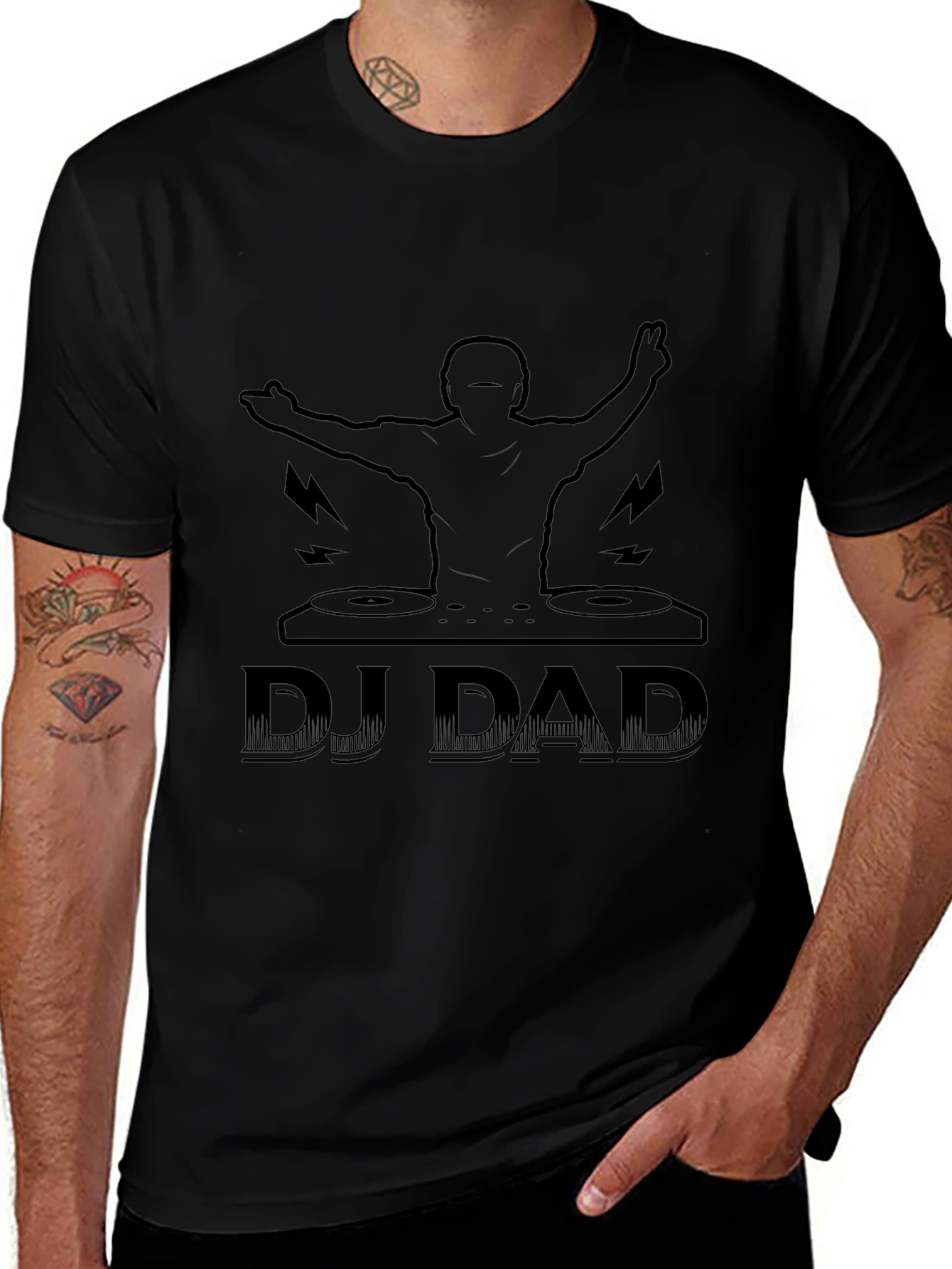 DJ Dad Graphic Tee - Black Cotton T-Shirt