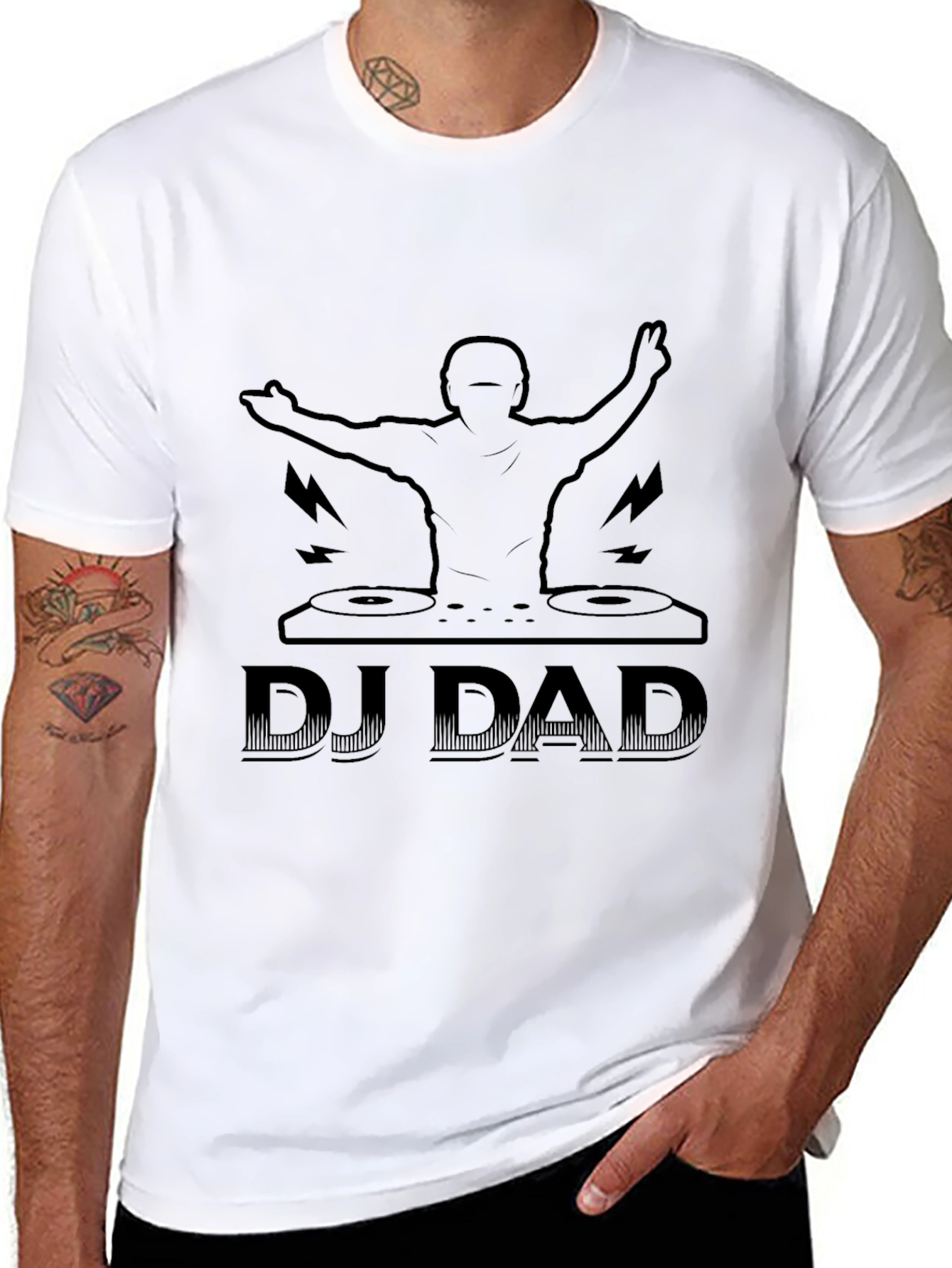 DJ Dad Graphic Tee - Black Cotton T-Shirt