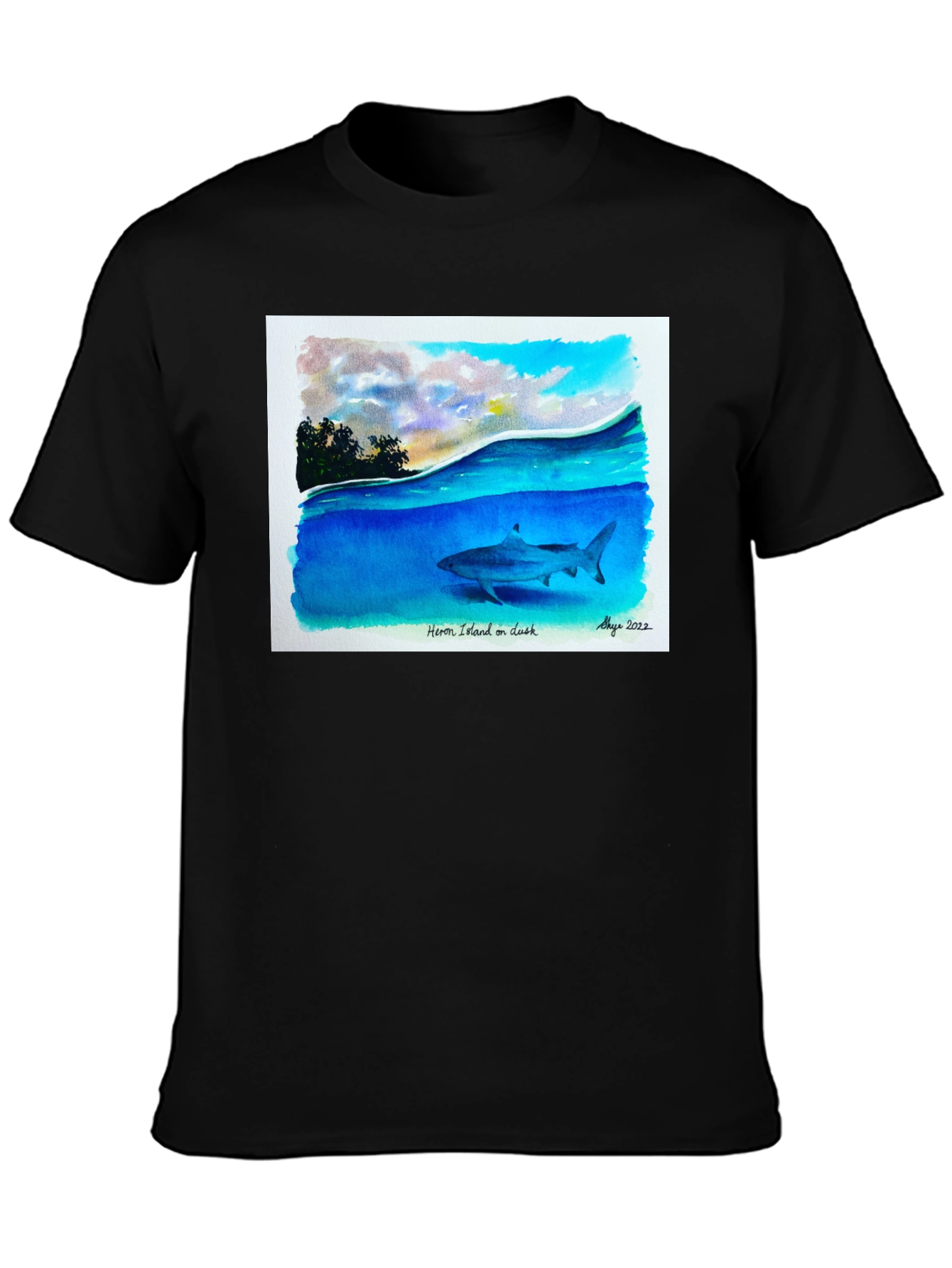 Heron Island Shark Art T-Shirt
