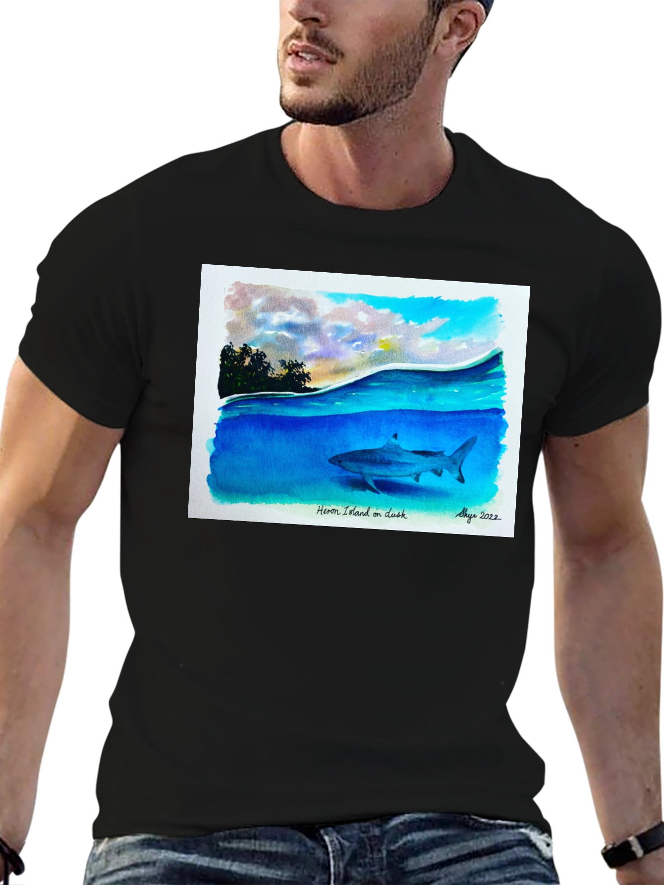 Heron Island Shark Art T-Shirt