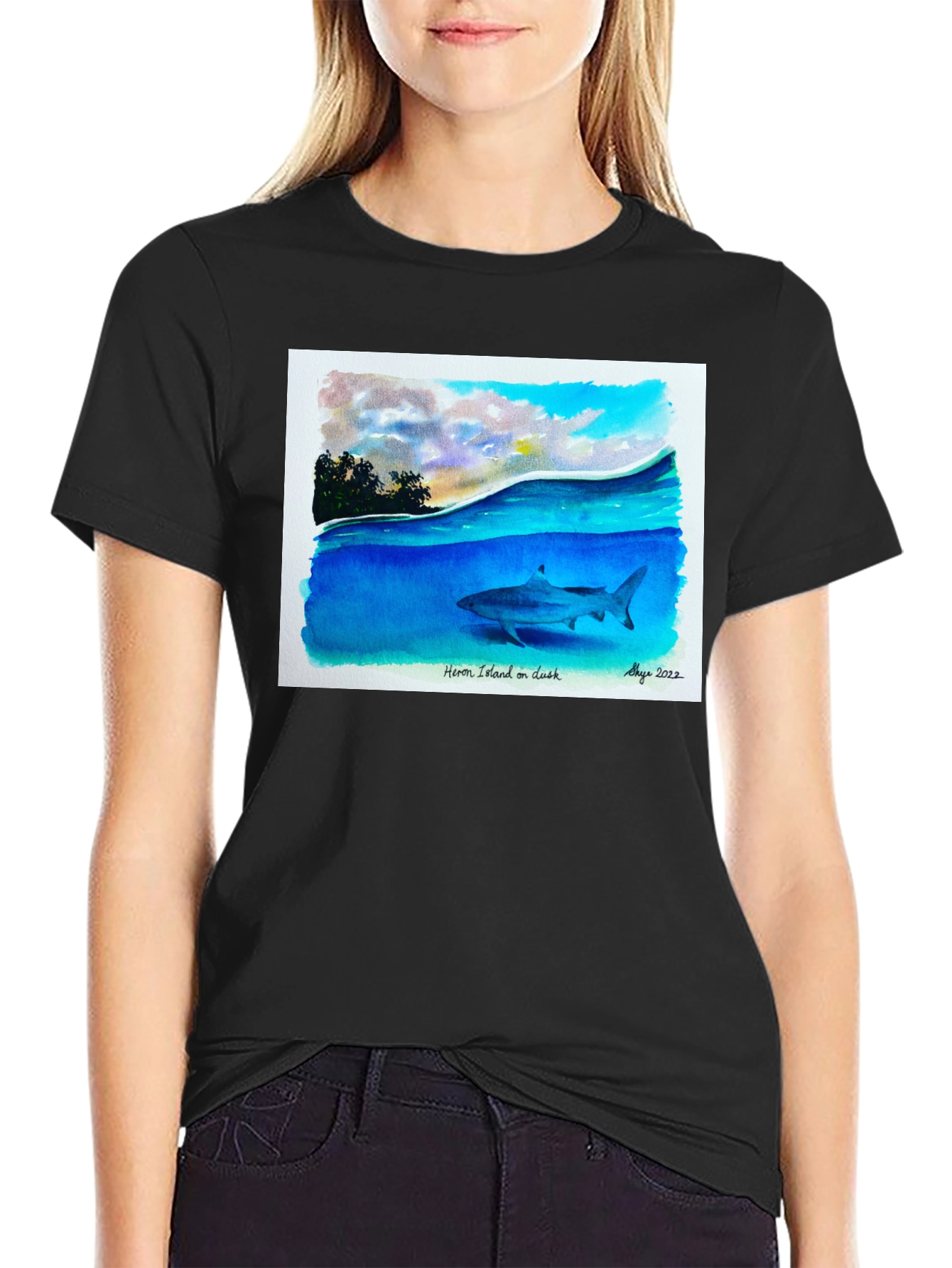 Heron Island Shark Art T-Shirt