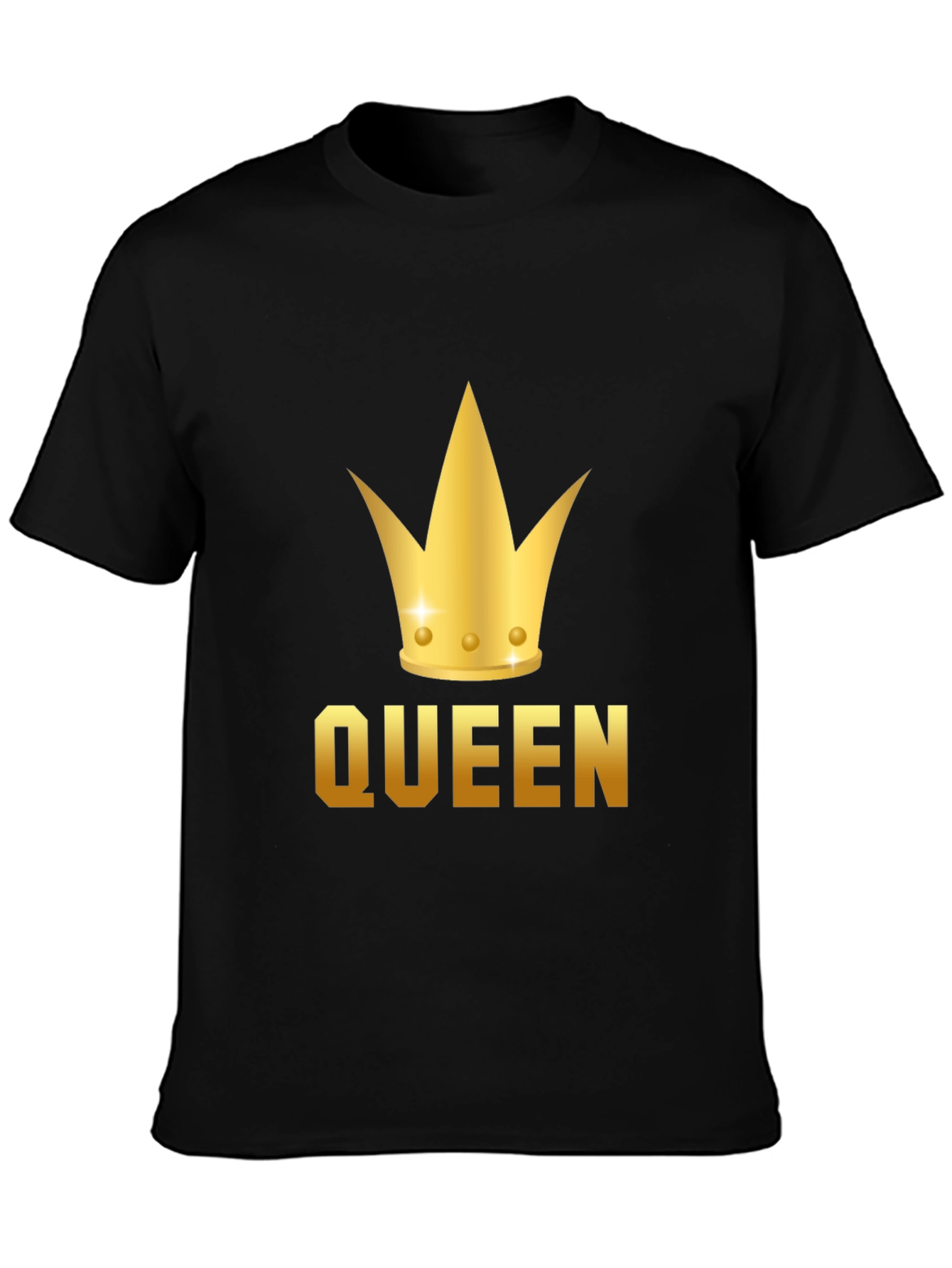 Queen Crown Graphic Tee - Black Cotton T-Shirt
