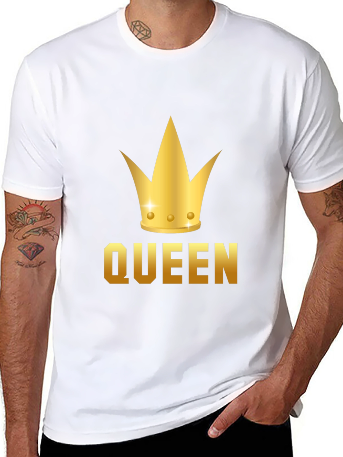 Queen Crown Graphic Tee - Black Cotton T-Shirt