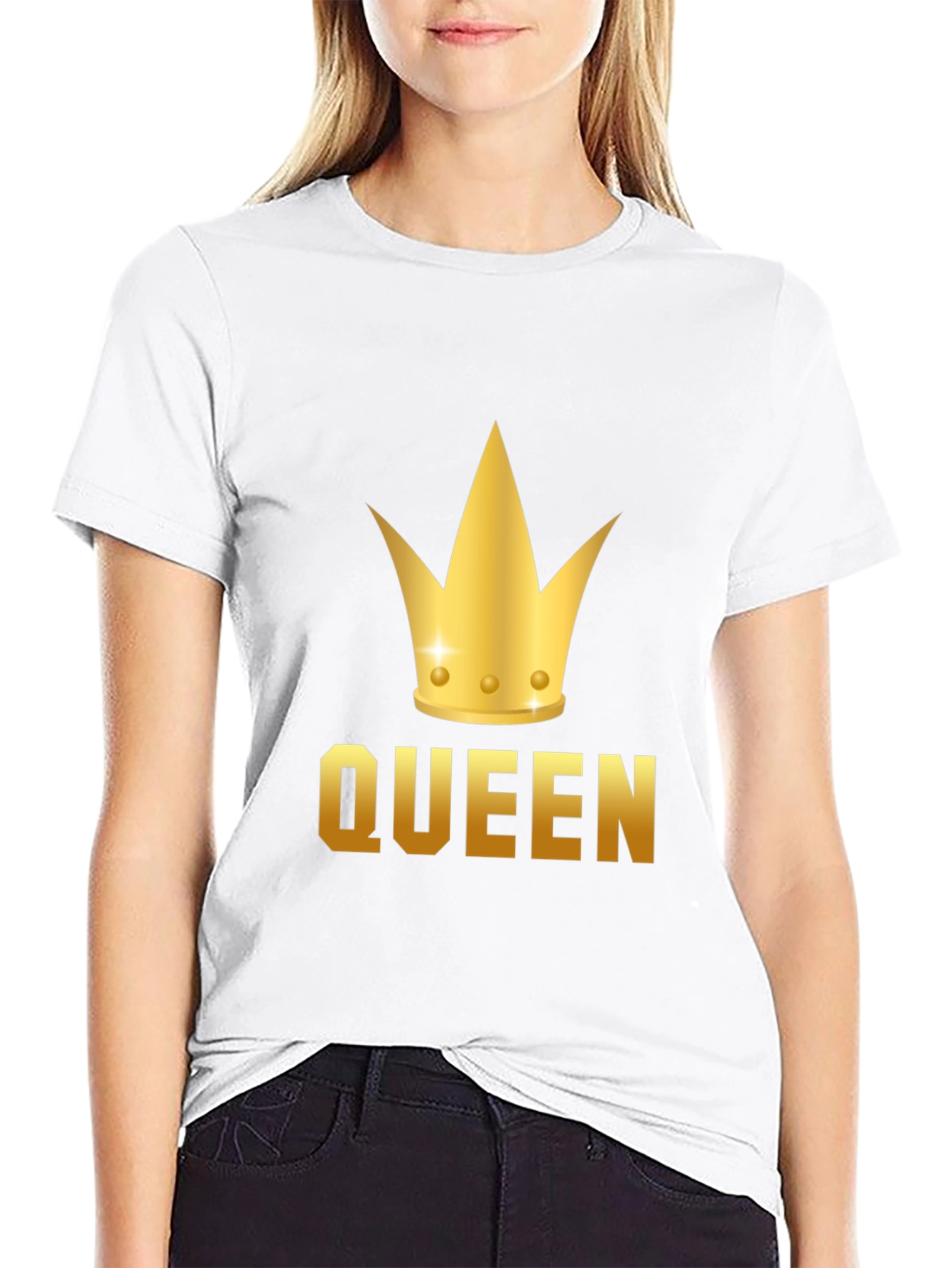 Queen Crown Graphic Tee - Black Cotton T-Shirt