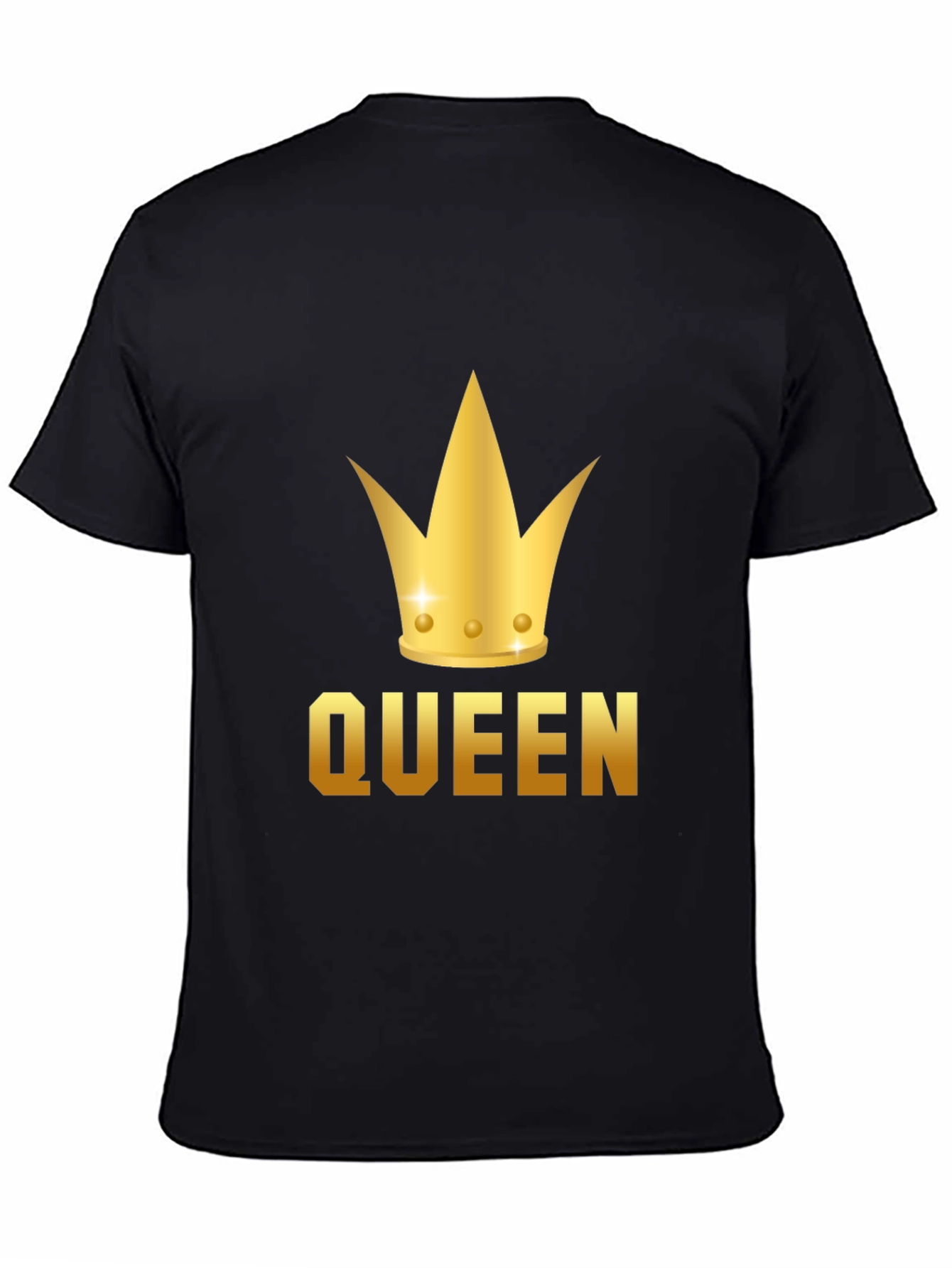 Queen Crown Graphic Tee - Black Cotton T-Shirt