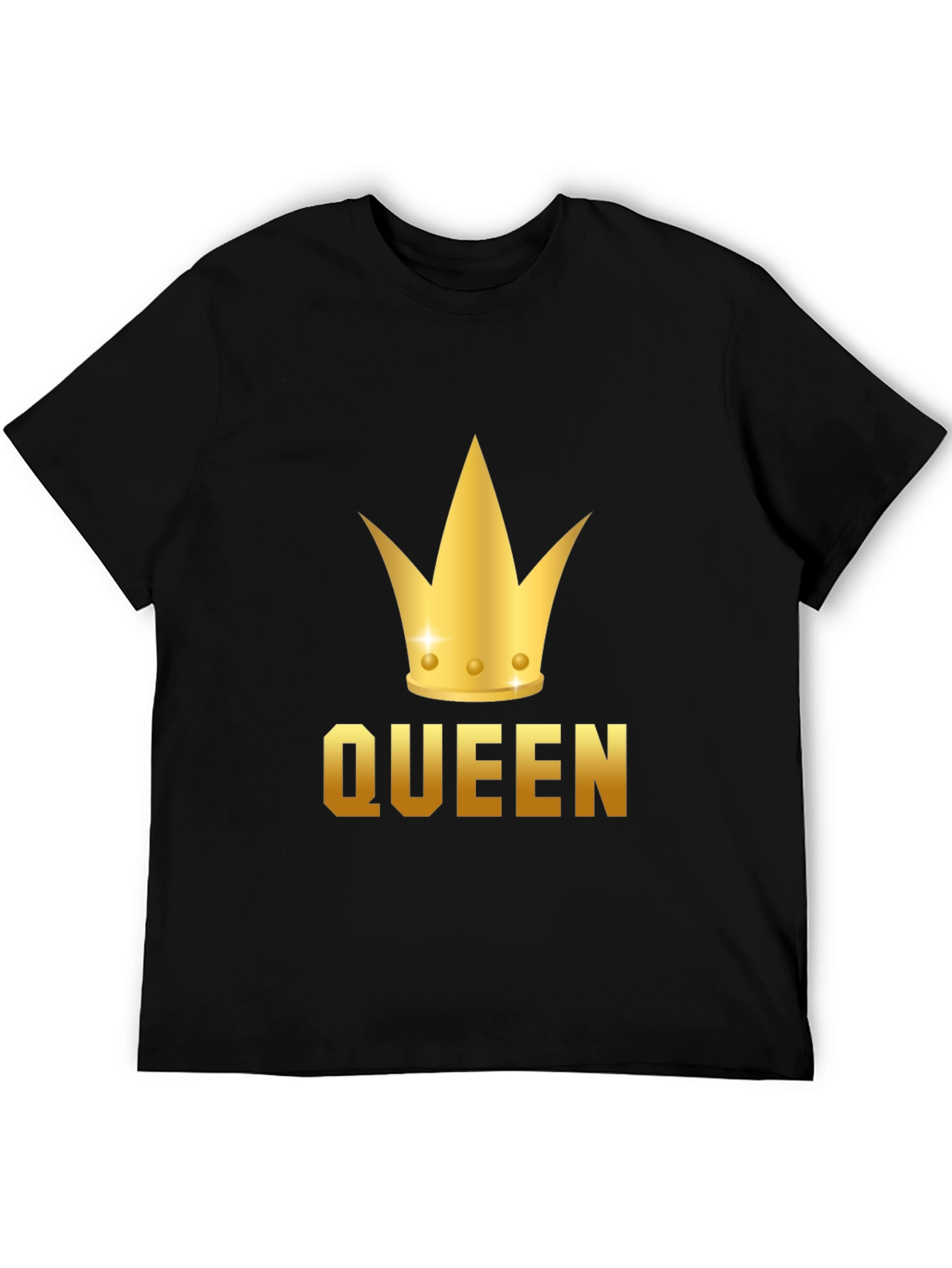 Queen Crown Graphic Tee - Black Cotton T-Shirt