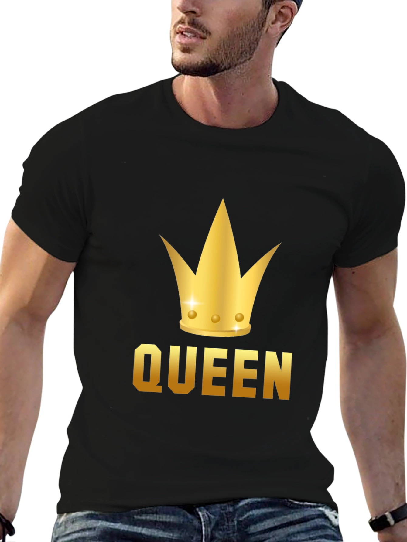 Queen Crown Graphic Tee - Black Cotton T-Shirt