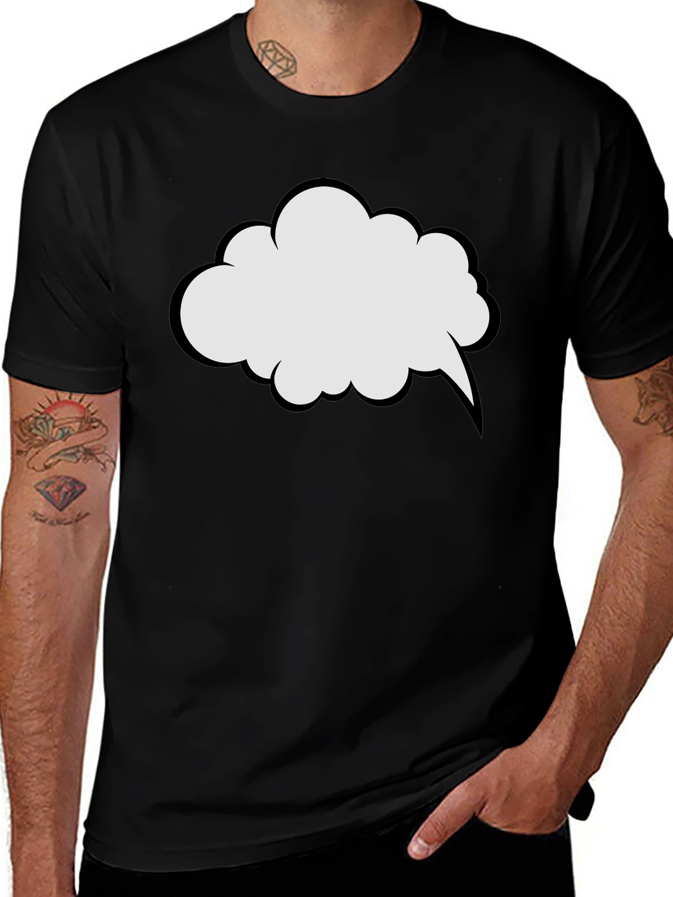 Comic Speech Bubble Graphic Tee - Casual Style
