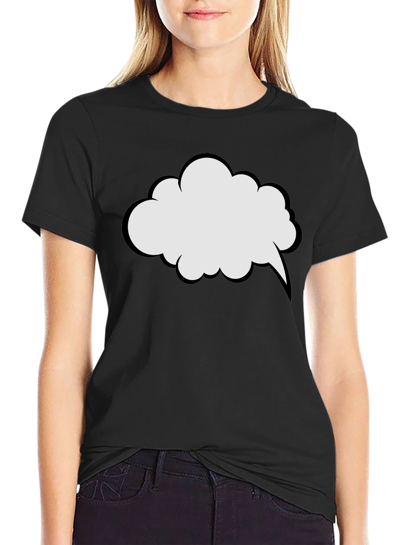 Comic Speech Bubble Graphic Tee - Casual Style