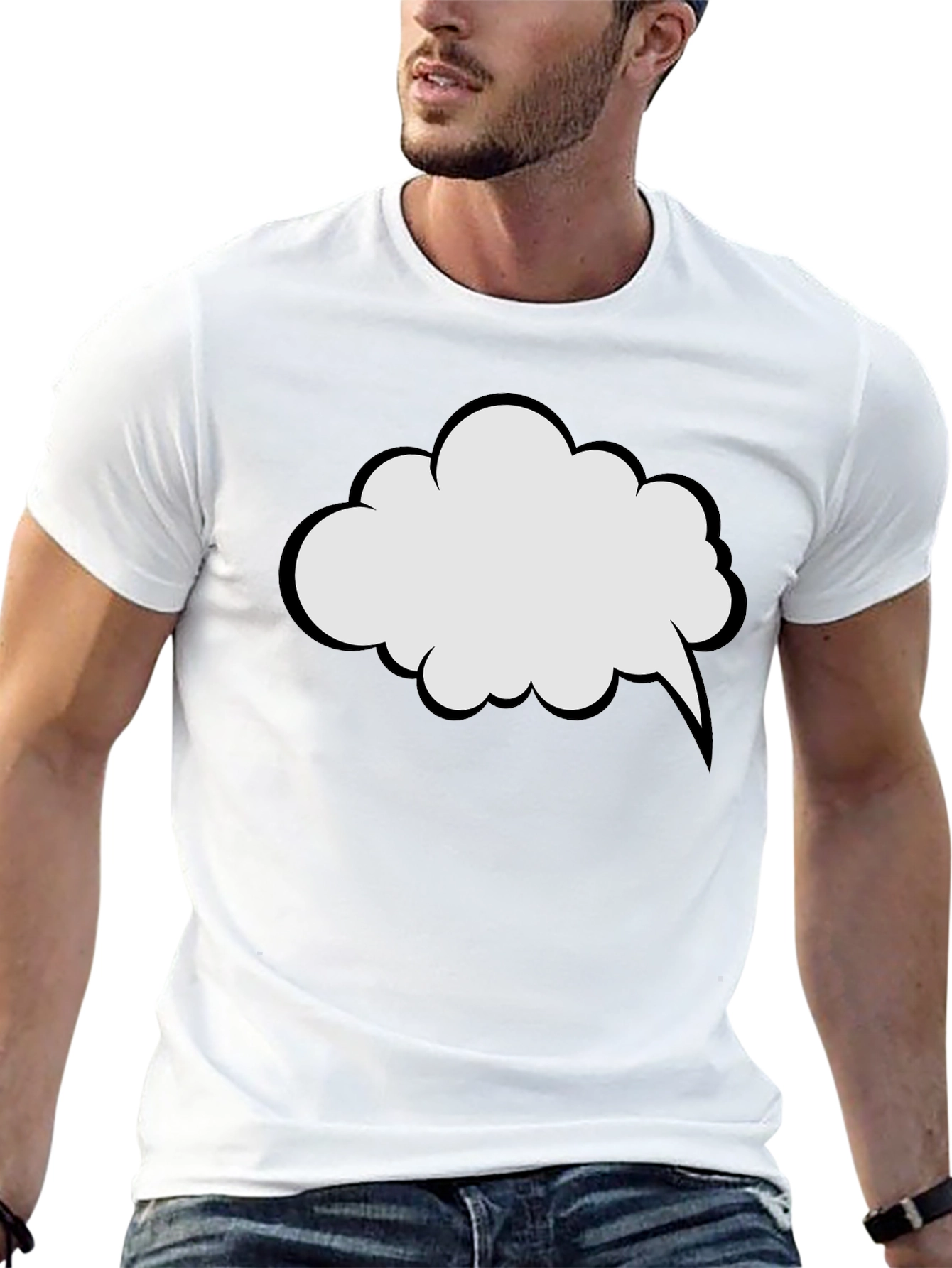 Comic Speech Bubble Graphic Tee - Casual Style