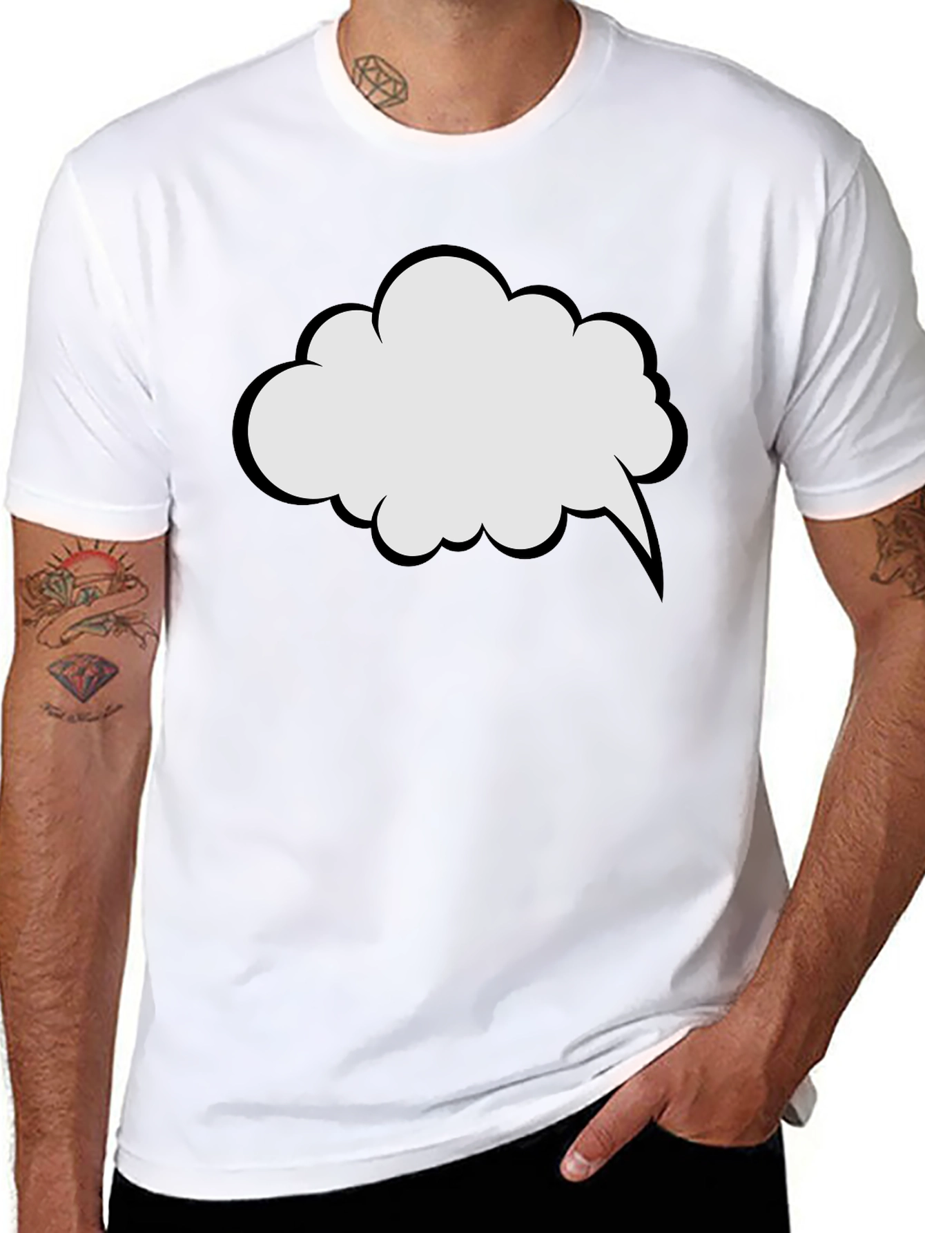 Comic Speech Bubble Graphic Tee - Casual Style