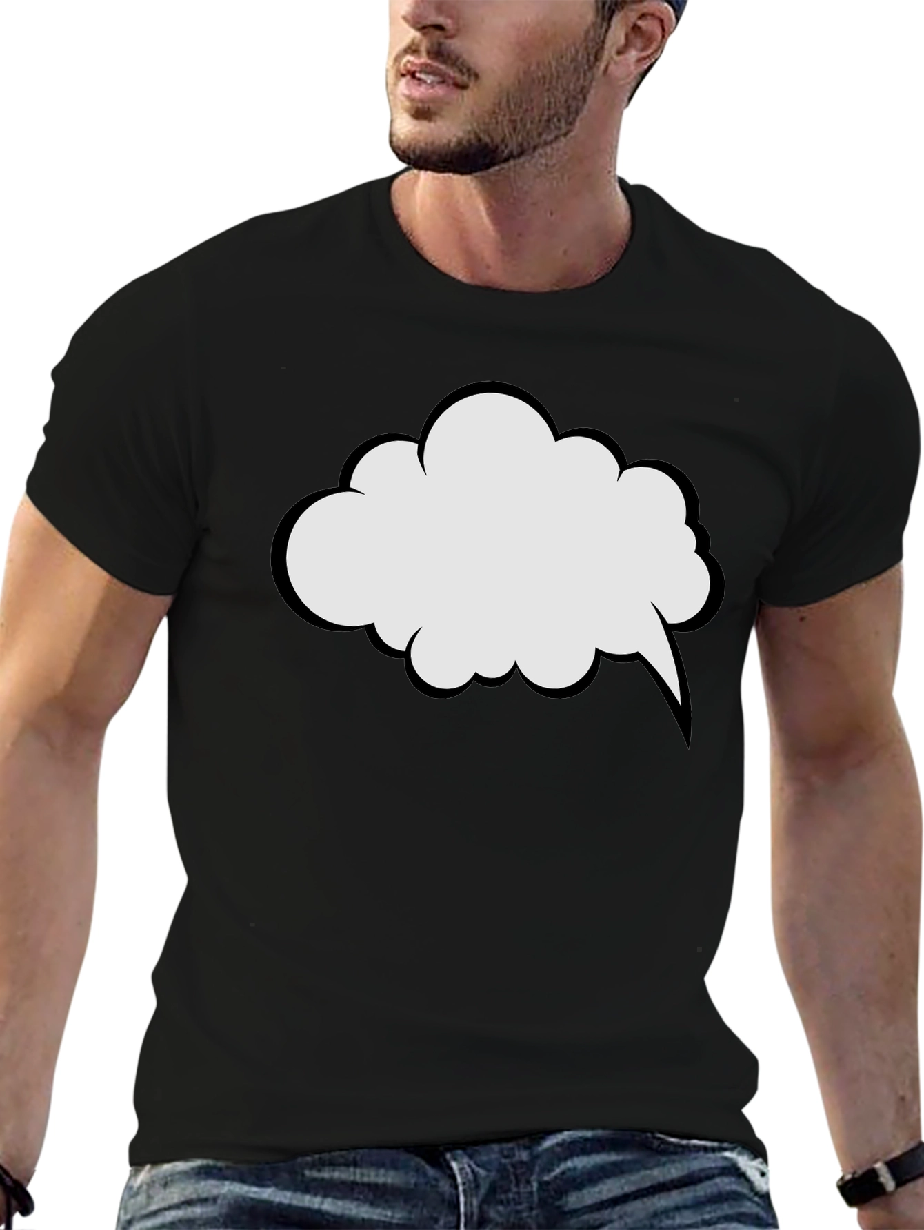 Comic Speech Bubble Graphic Tee - Casual Style