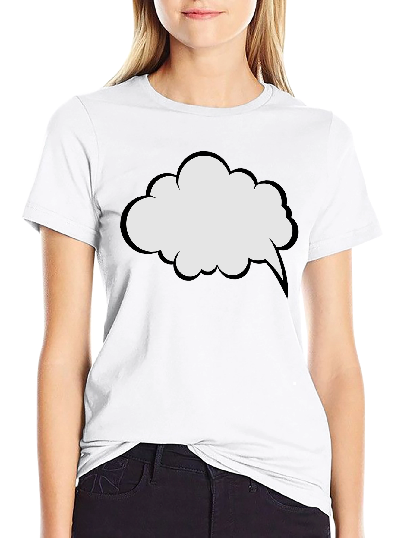 Comic Speech Bubble Graphic Tee - Casual Style