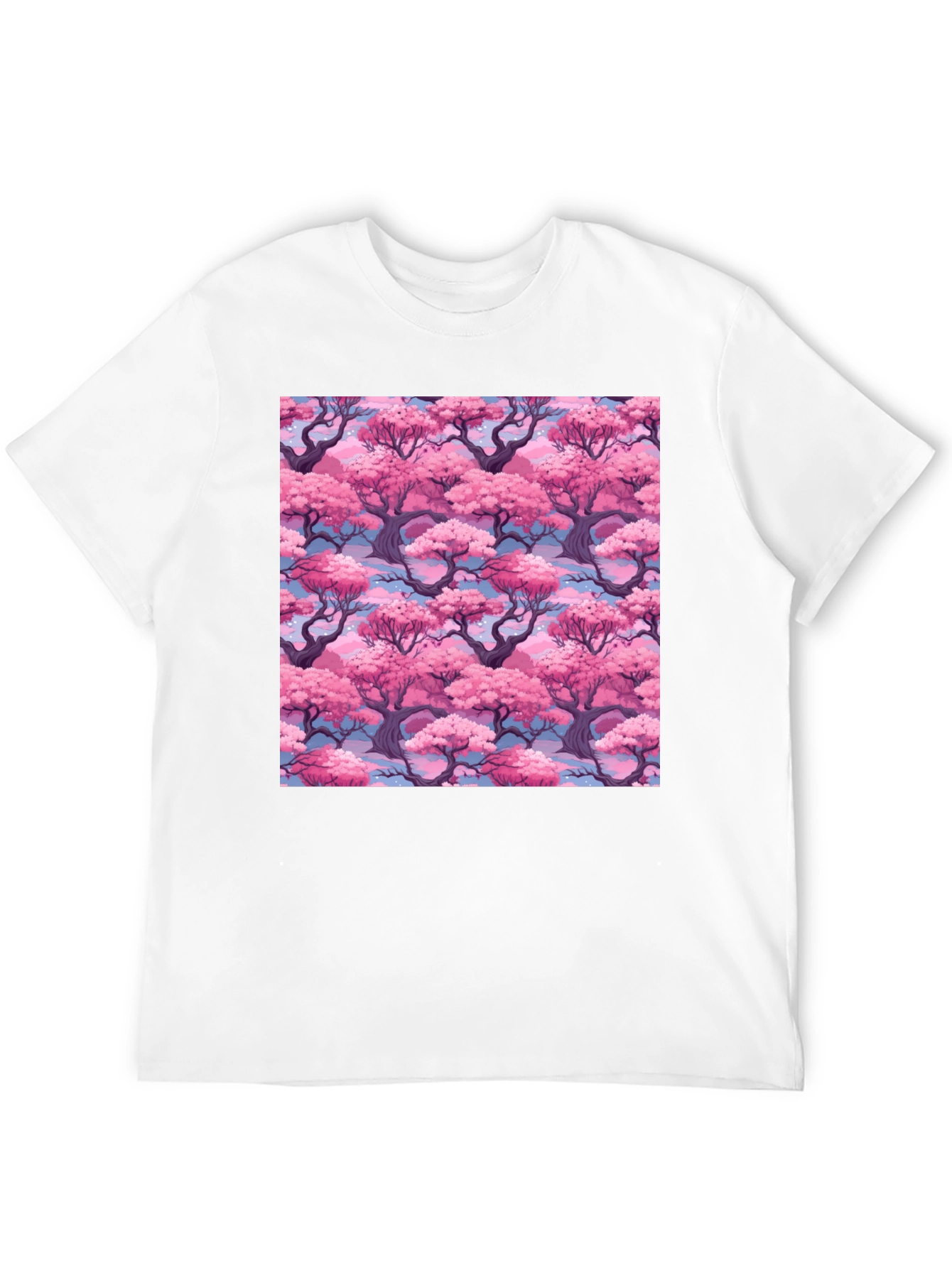 Sakura Tree Print Black T-Shirt