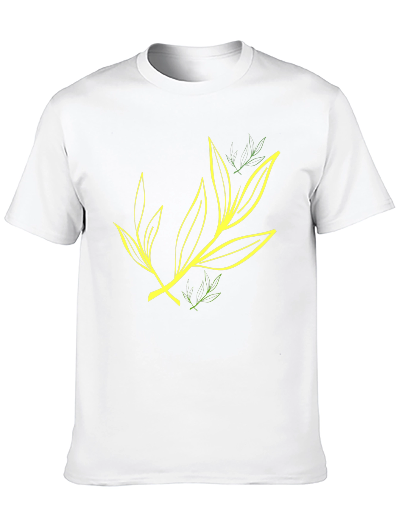 Leaf Design Black T-Shirt for Casual Wear