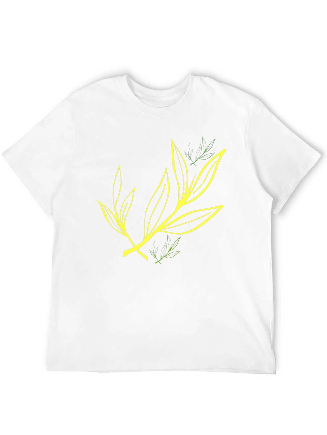 Leaf Design Black T-Shirt for Casual Wear