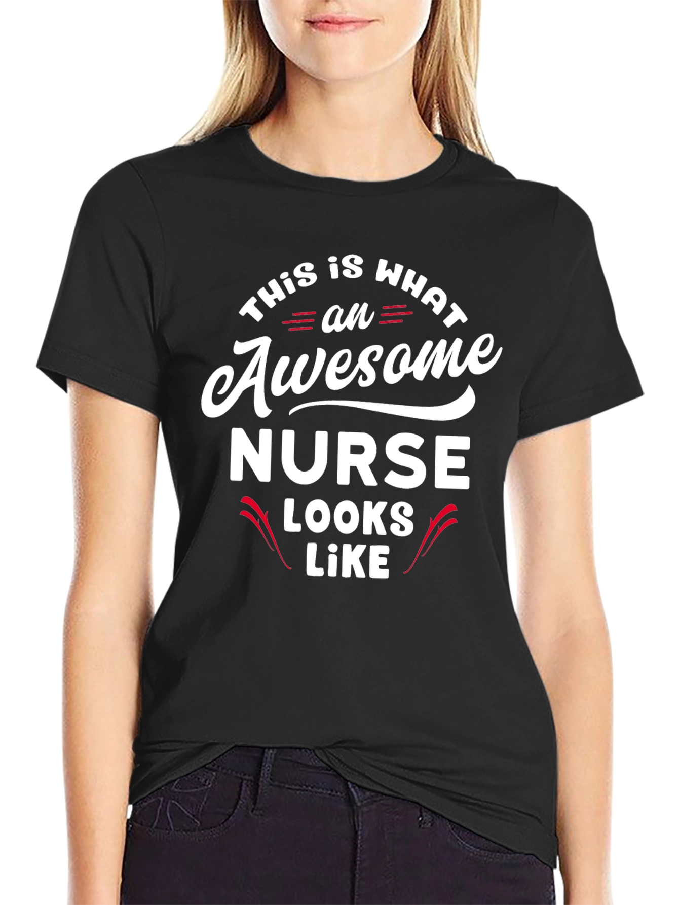 Awesome Nurse Graphic T-Shirt - Black