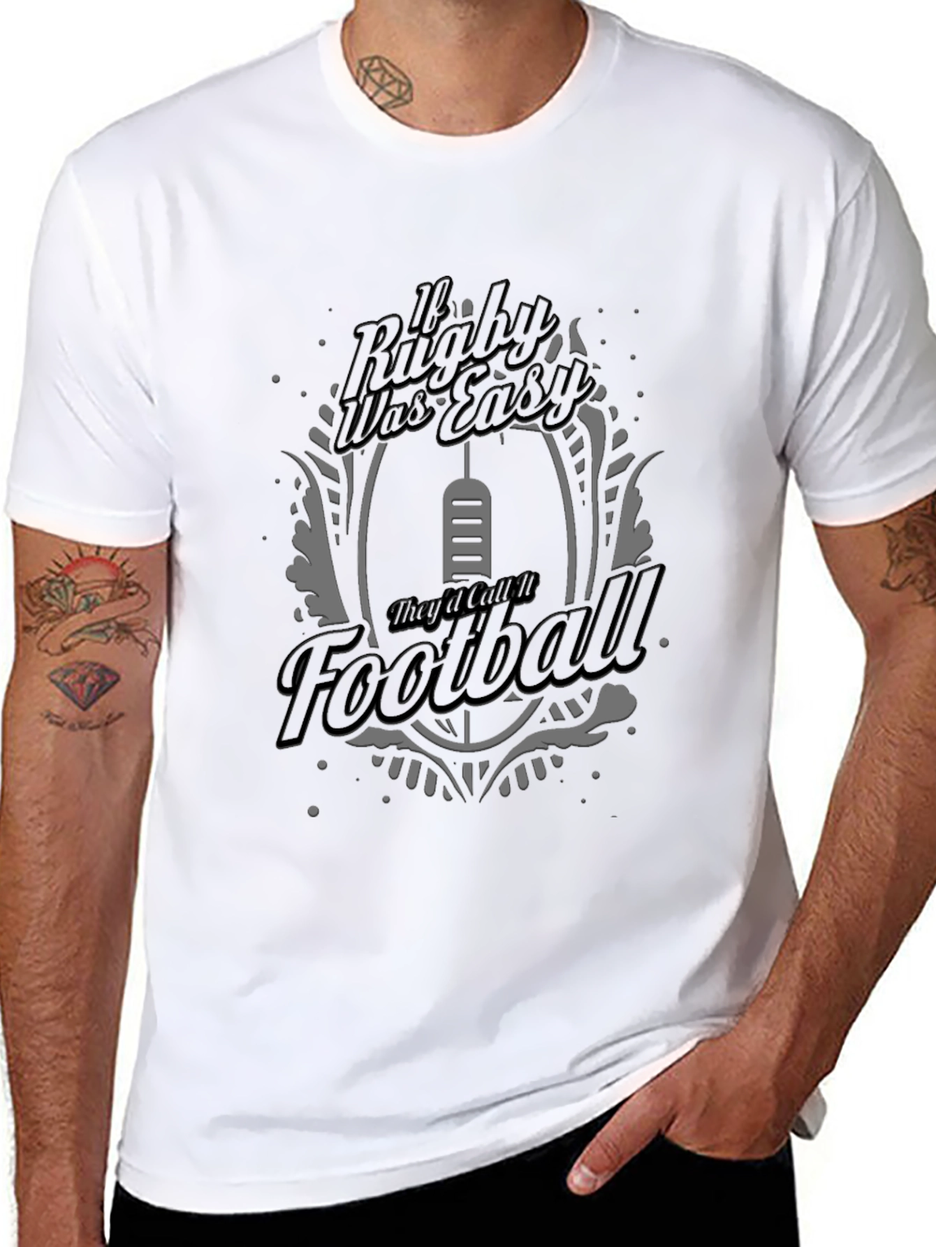 Rugby vs Football Graphic T-Shirt