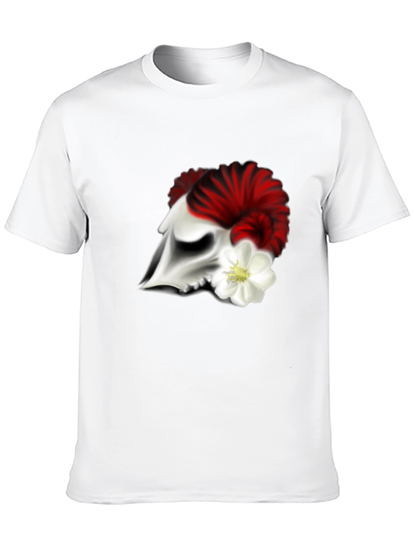 Skull and Flower Graphic T-Shirt
