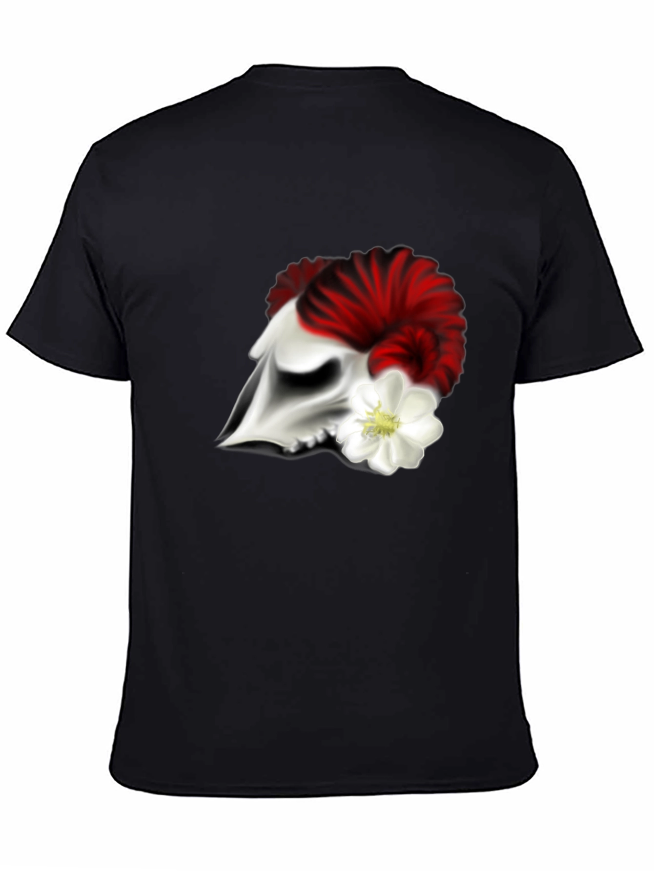 Skull and Flower Graphic T-Shirt
