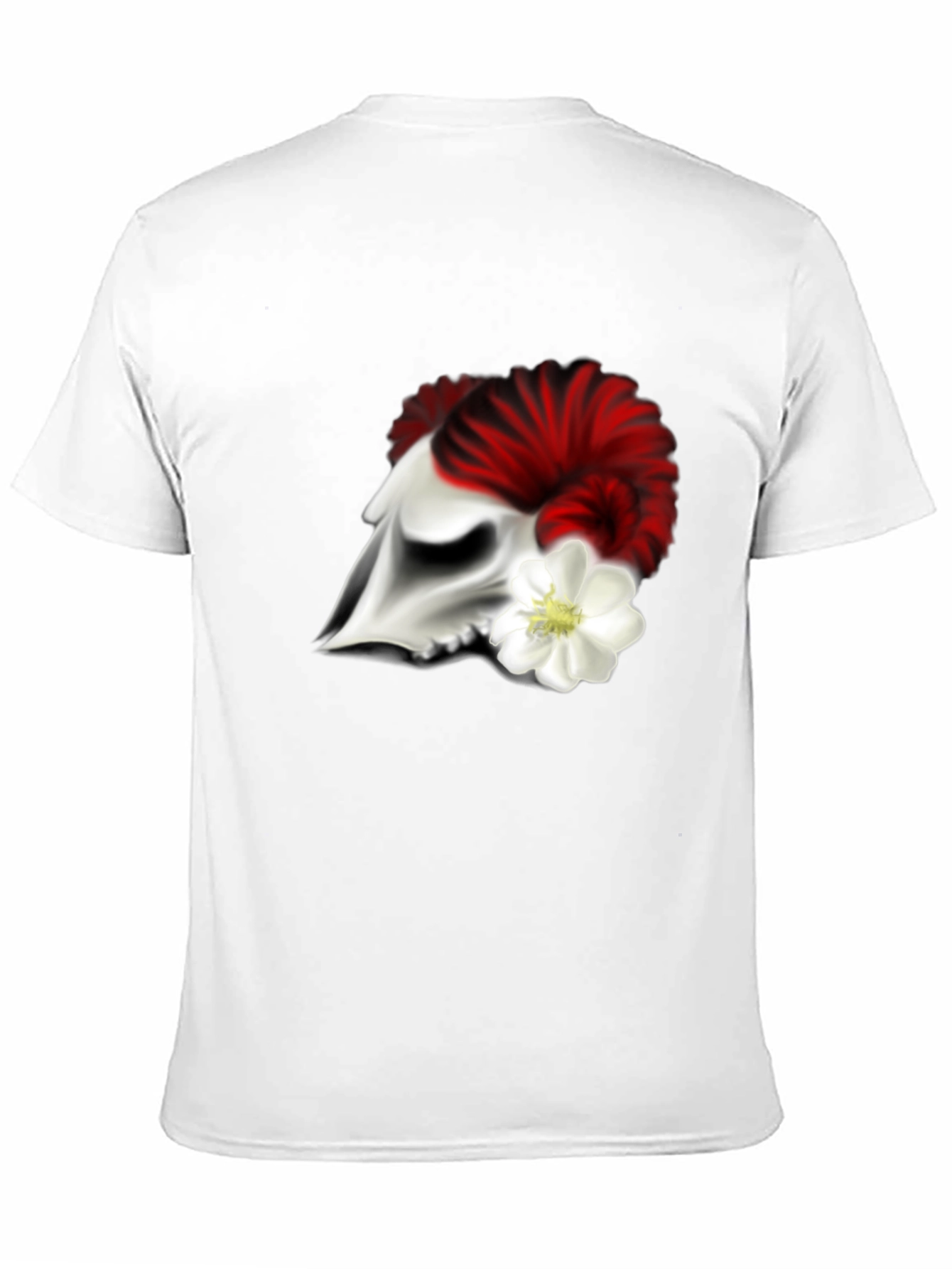 Skull and Flower Graphic T-Shirt