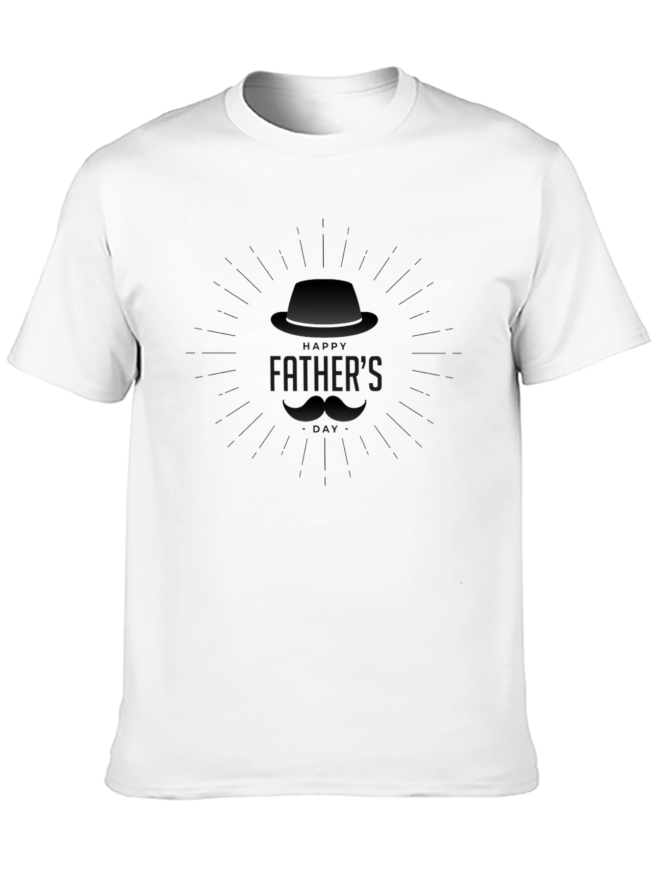 Fathers Day Hat & Mustache Graphic T-Shirt