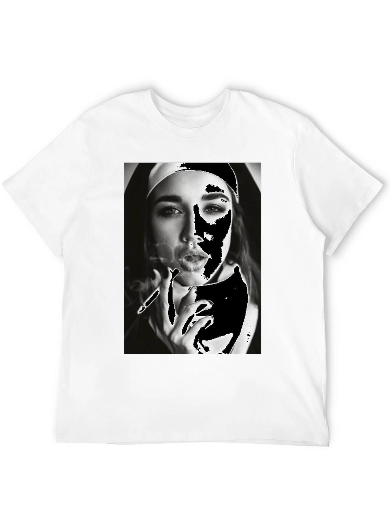 Nun Smoking T-Shirt - Edgy Graphic Tee