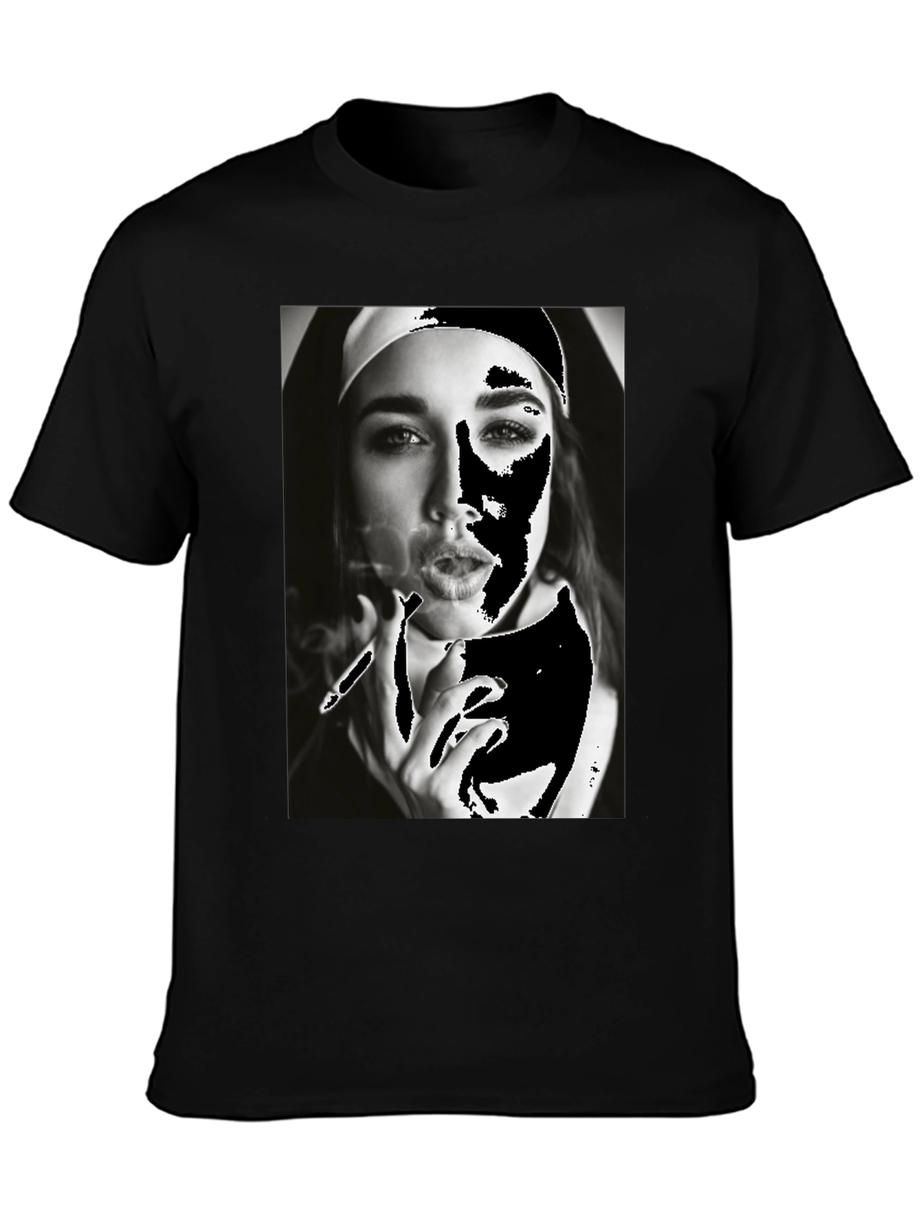 Nun Smoking T-Shirt - Edgy Graphic Tee