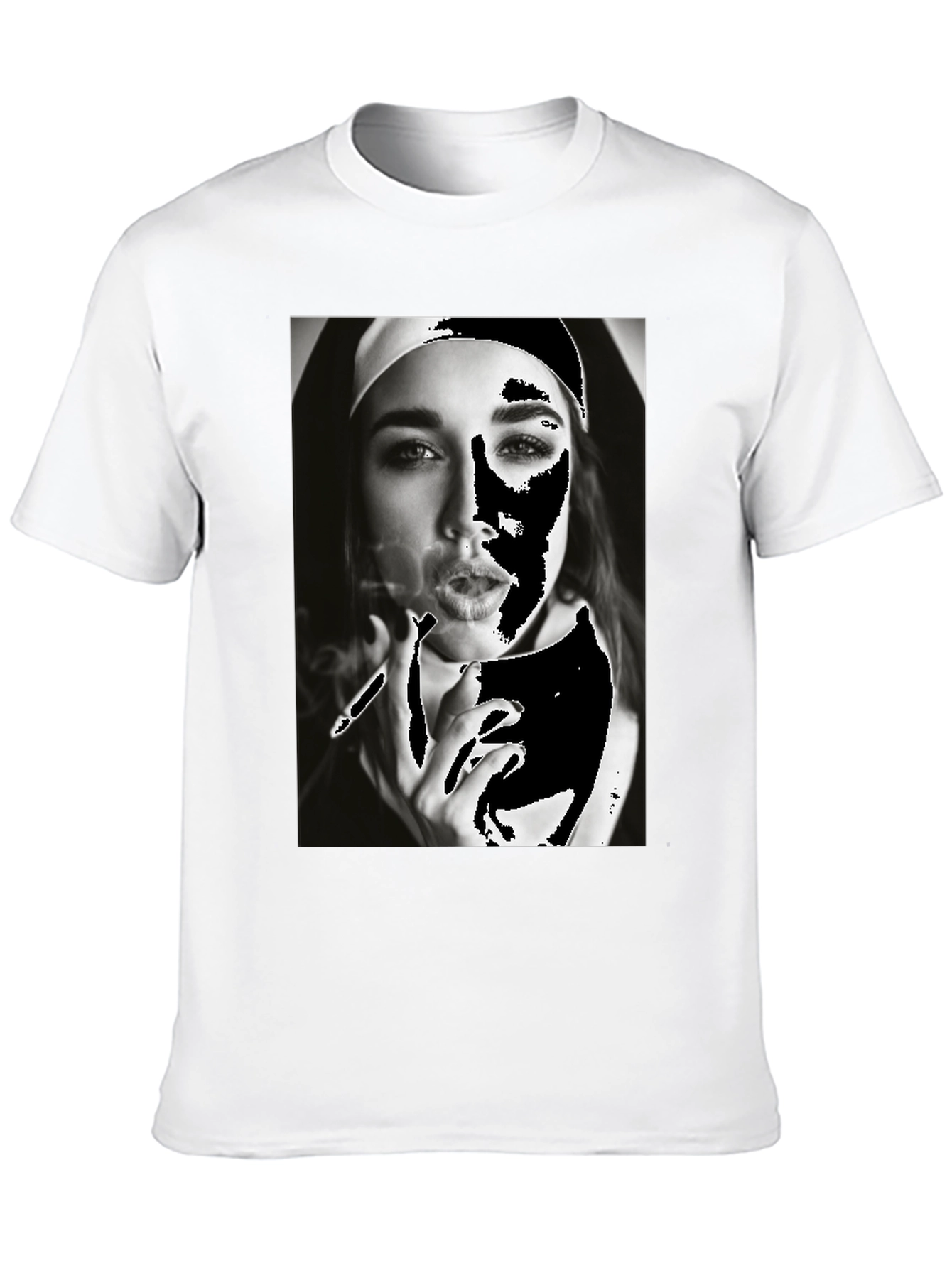 Nun Smoking T-Shirt - Edgy Graphic Tee