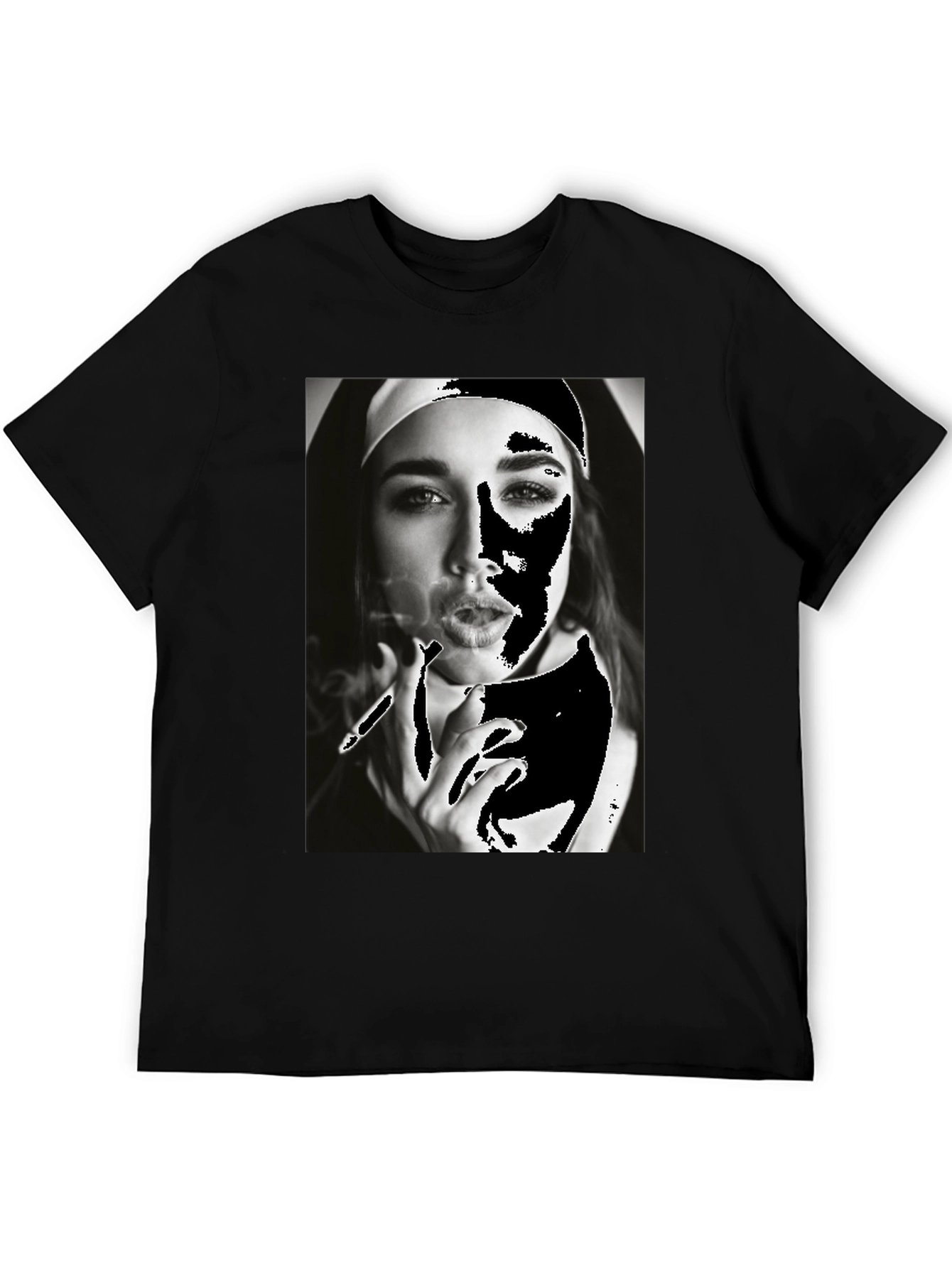 Nun Smoking T-Shirt - Edgy Graphic Tee