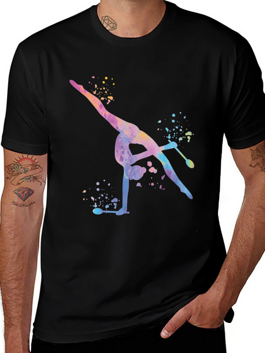 Rhythmic Gymnast Watercolor Black T-Shirt