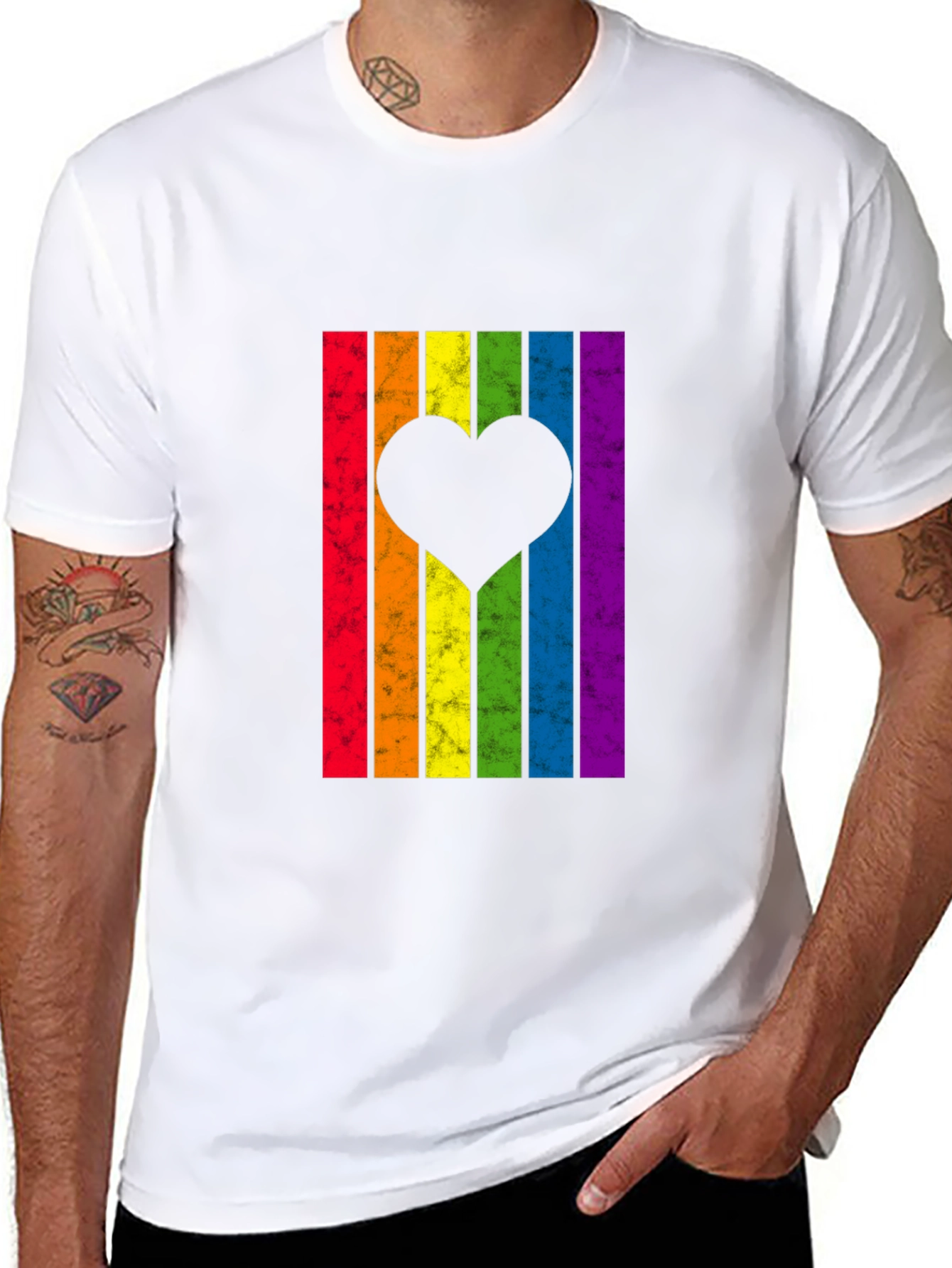 LGBT Rainbow Heart Graphic Tee - Pride Month T-Shirt