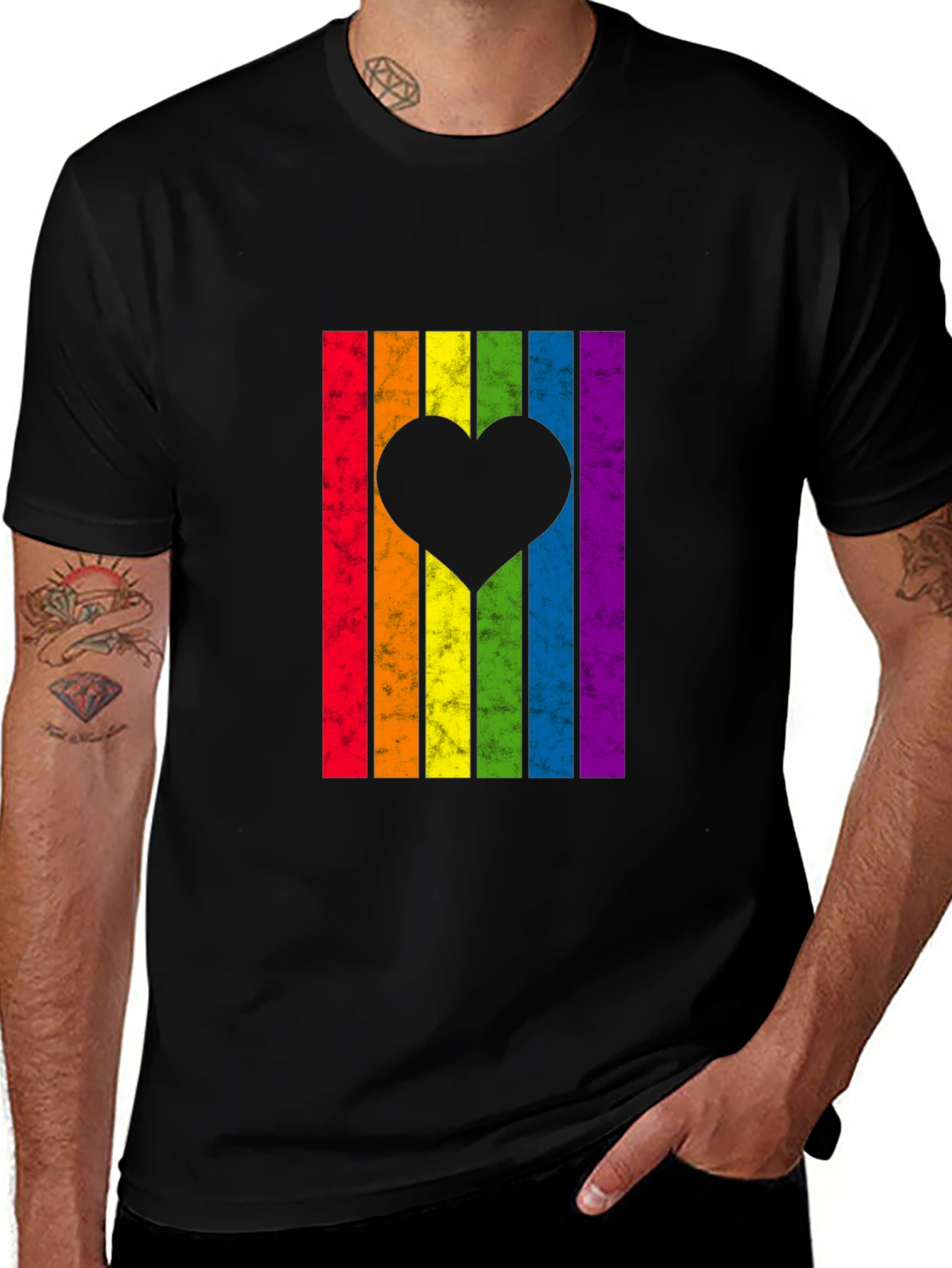 LGBT Rainbow Heart Graphic Tee - Pride Month T-Shirt