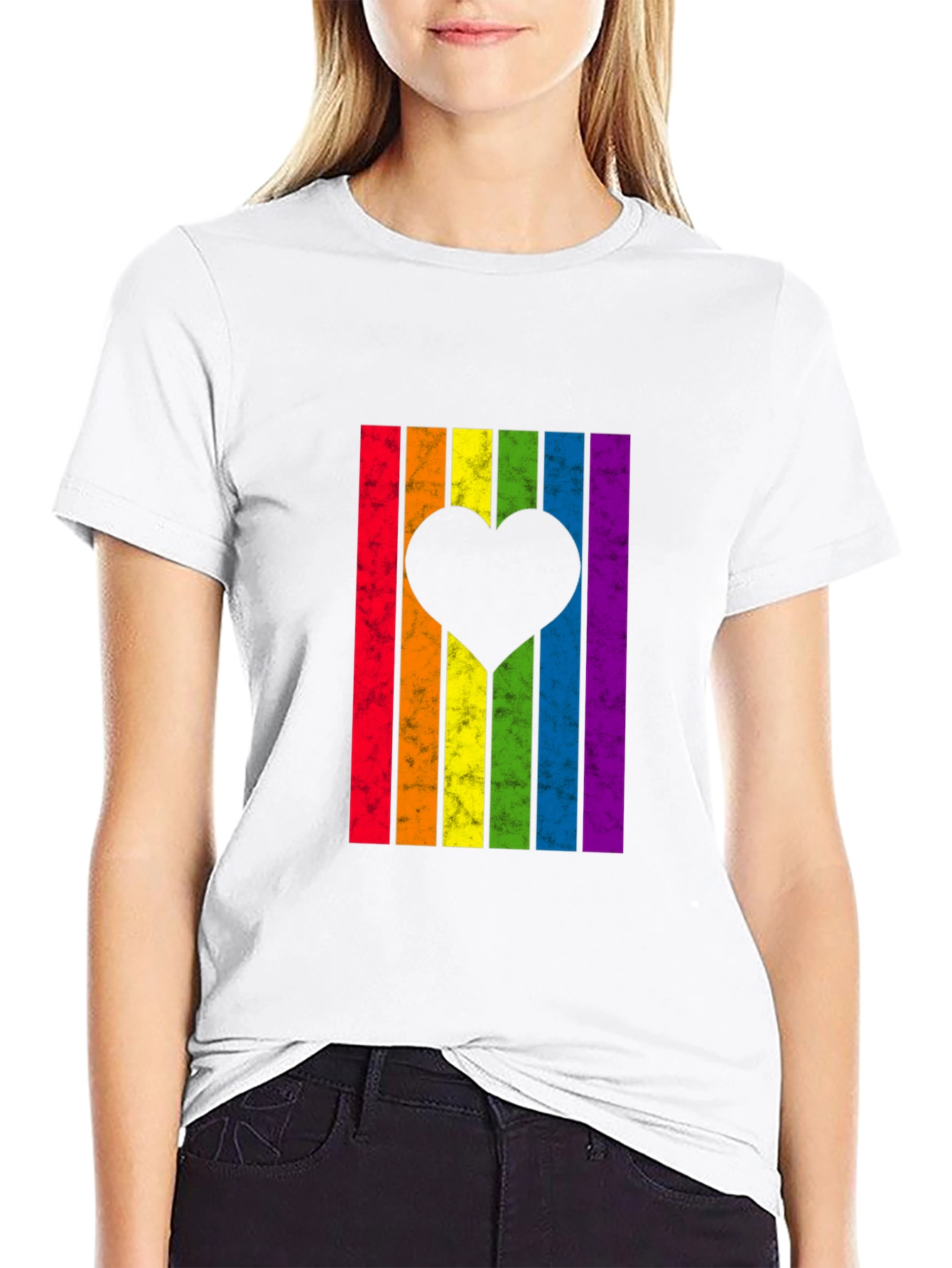 LGBT Rainbow Heart Graphic Tee - Pride Month T-Shirt