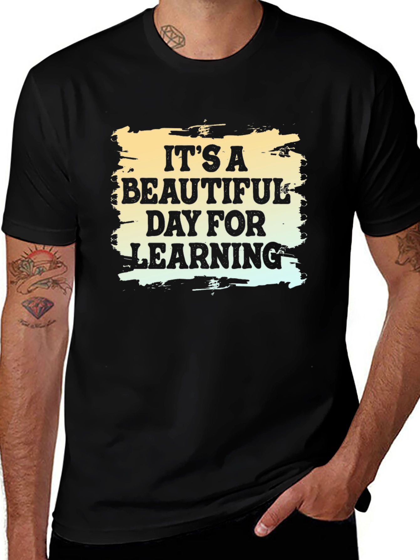 Its A Beautiful Day For Learning Black T-Shirt