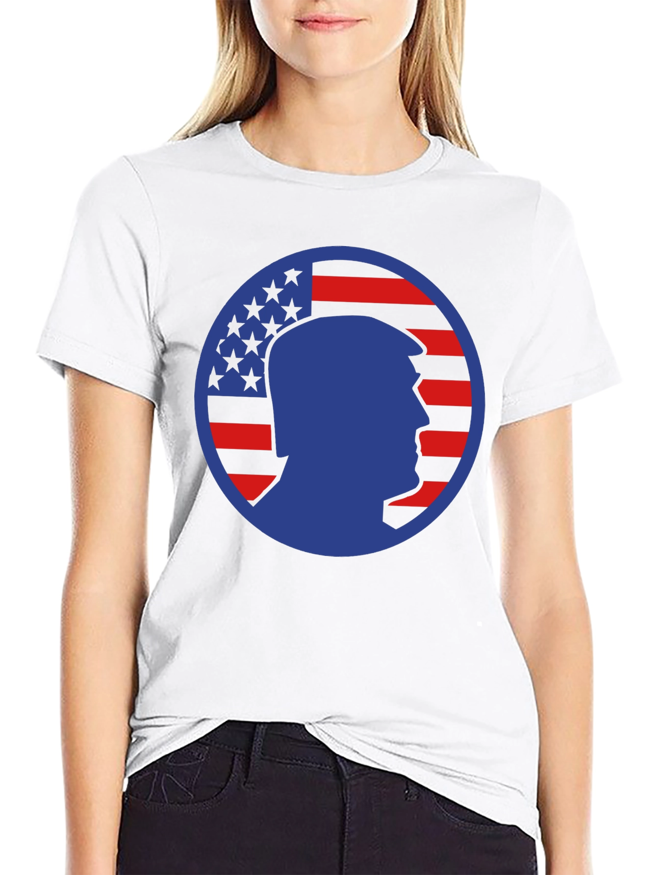 Trump Silhouette American Flag Graphic Tee