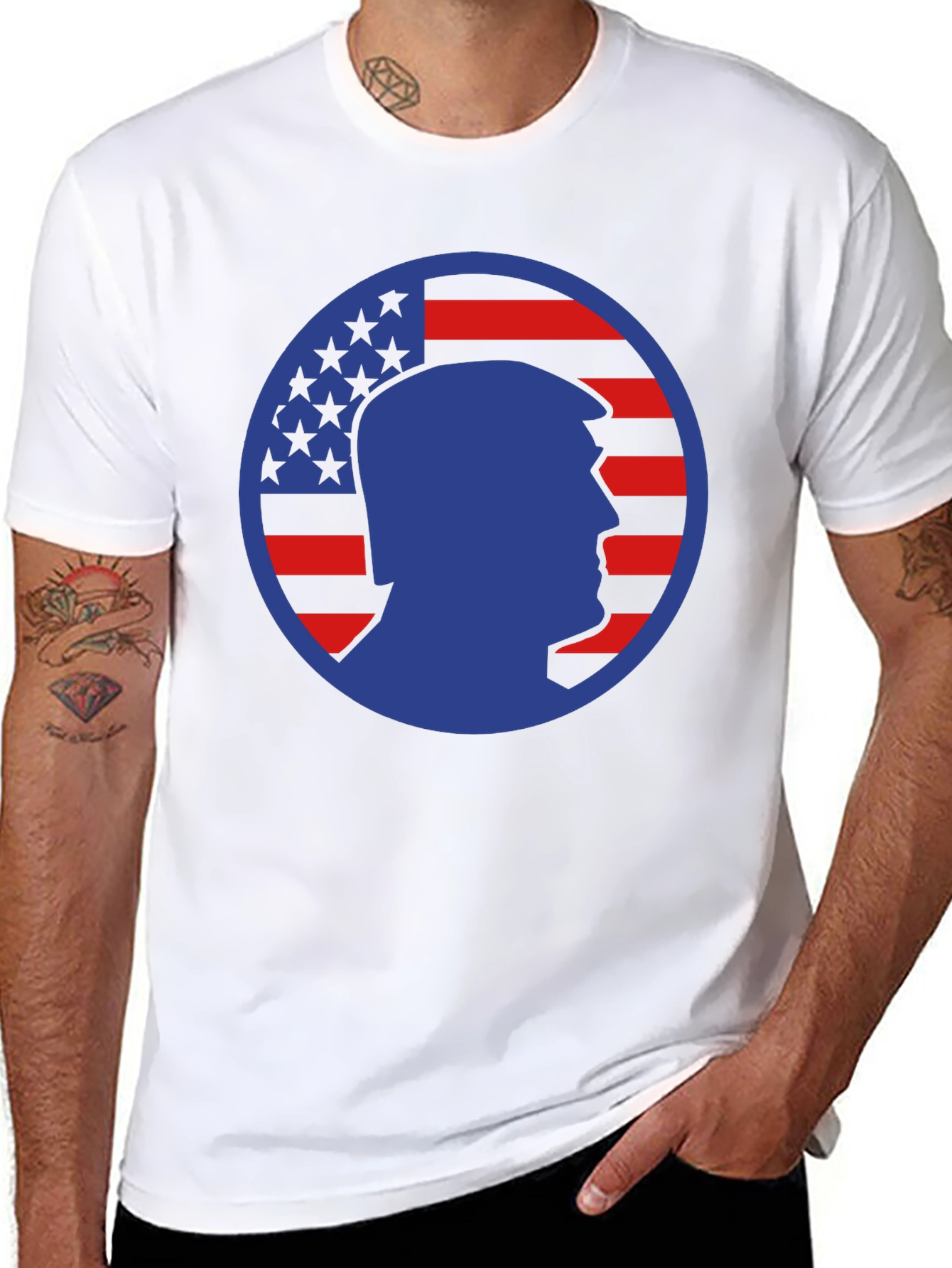 Trump Silhouette American Flag Graphic Tee