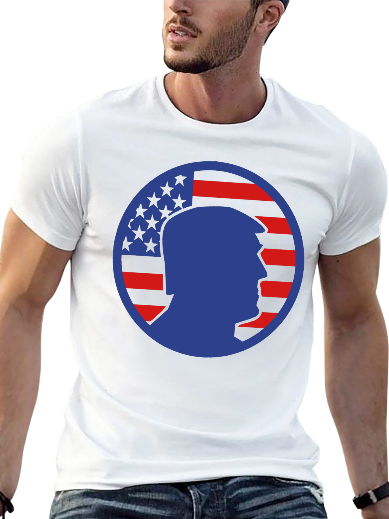 Trump Silhouette American Flag Graphic Tee