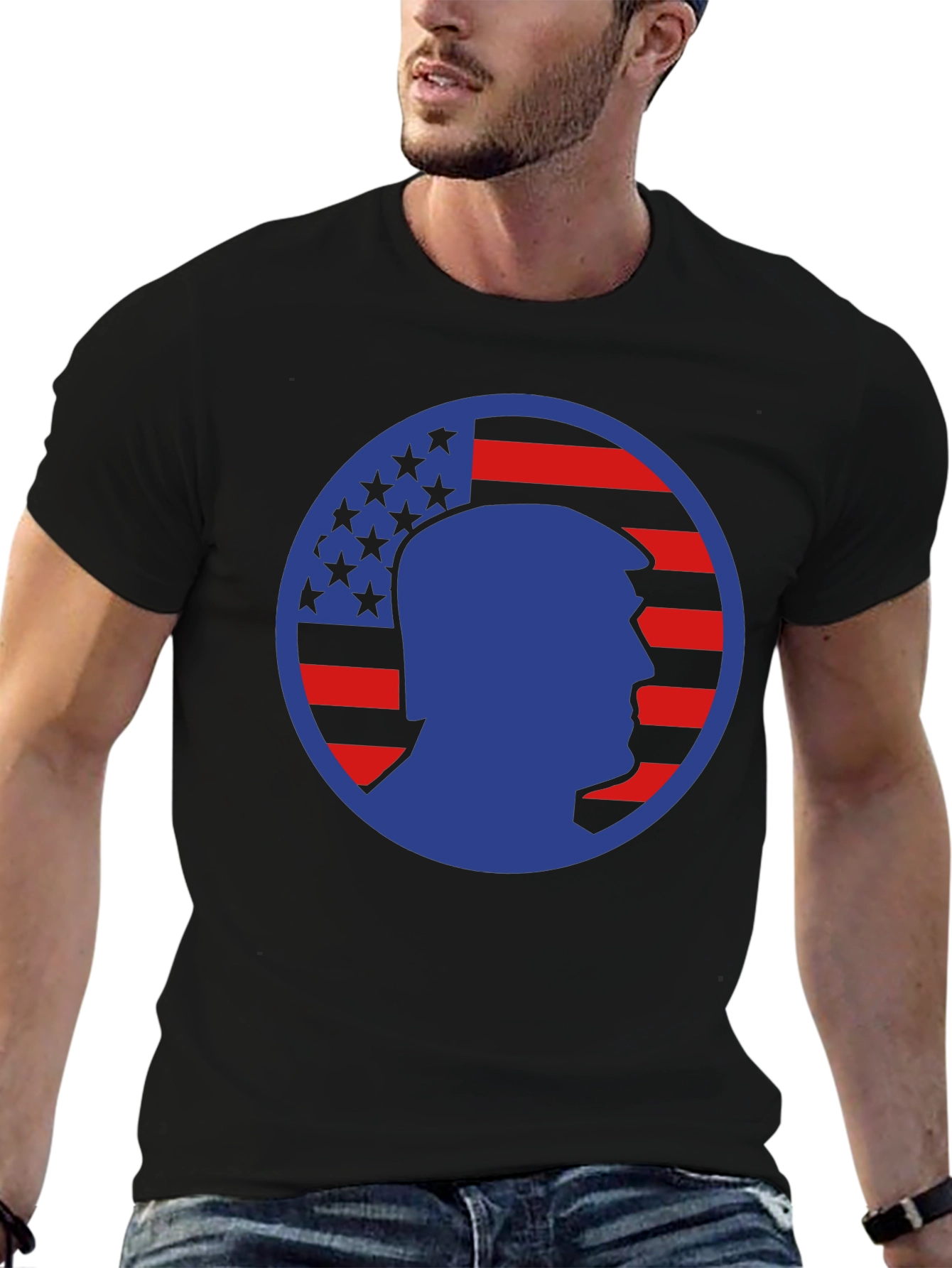 Trump Silhouette American Flag Graphic Tee