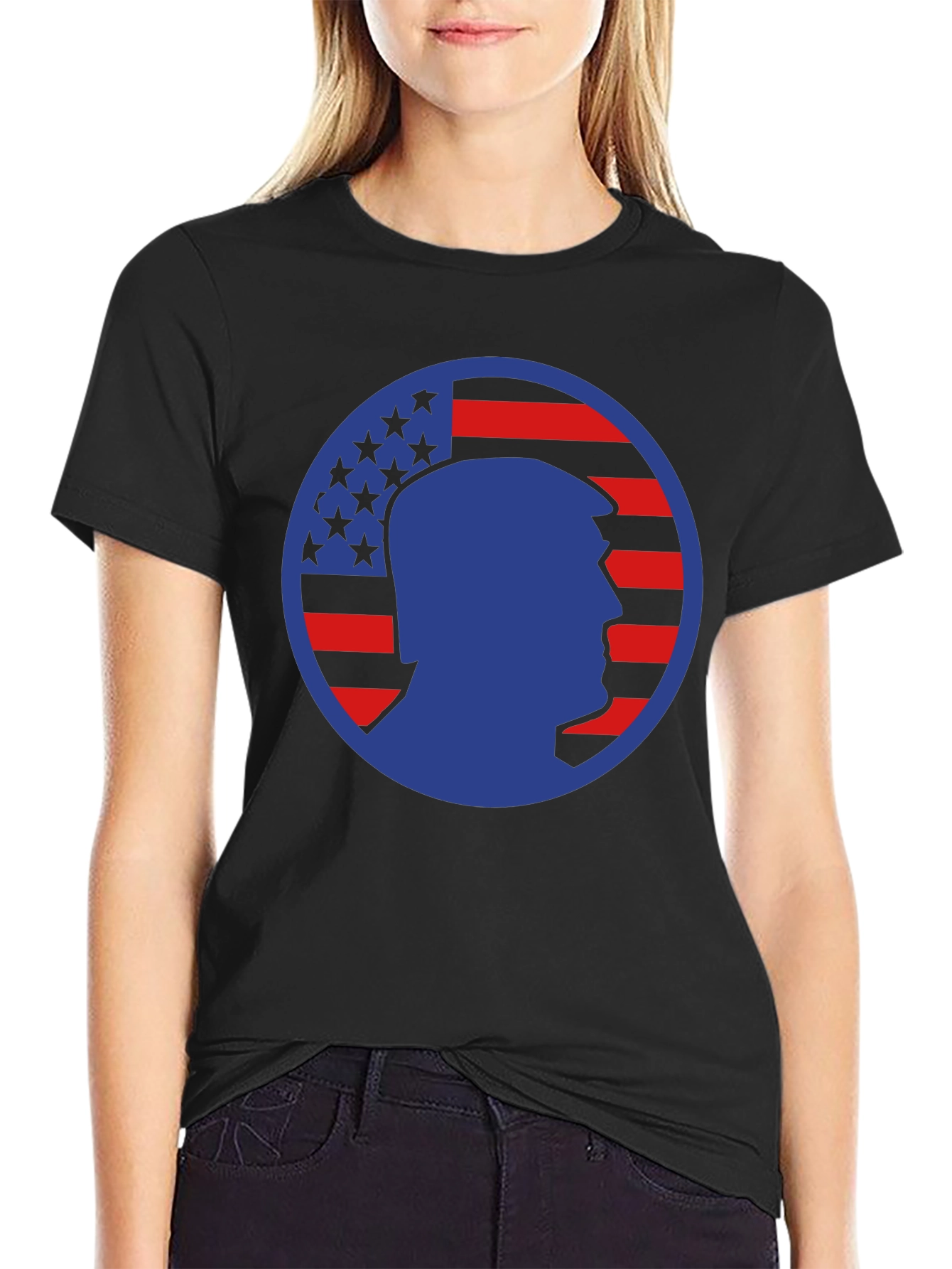 Trump Silhouette American Flag Graphic Tee