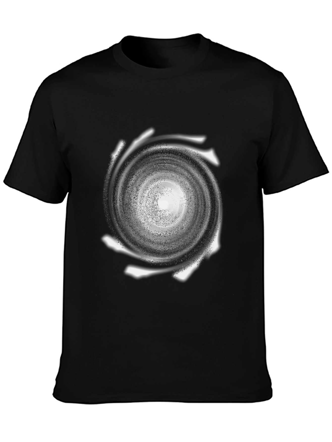 Spiral Galaxy Graphic Print Black T-Shirt